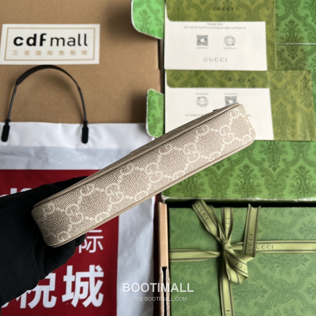 Gucci Ophidia Mini Top Handle Bag GG Supreme Canvas Leather Trim 764960 구찌 오피디아 미니 탑핸들백 GG 수프림 캔버스 가죽 트리밍 19cm 5