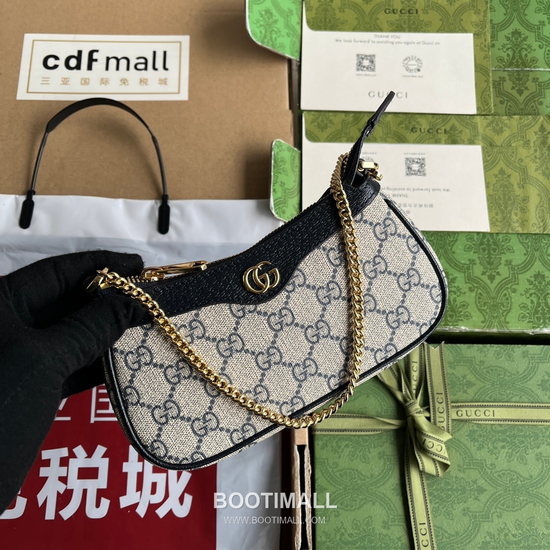 Gucci Ophidia Mini Top Handle Bag GG Supreme Canvas Leather Trim 764960 구찌 오피디아 미니 탑핸들백 GG 수프림 캔버스 가죽 트리밍 19cm 4