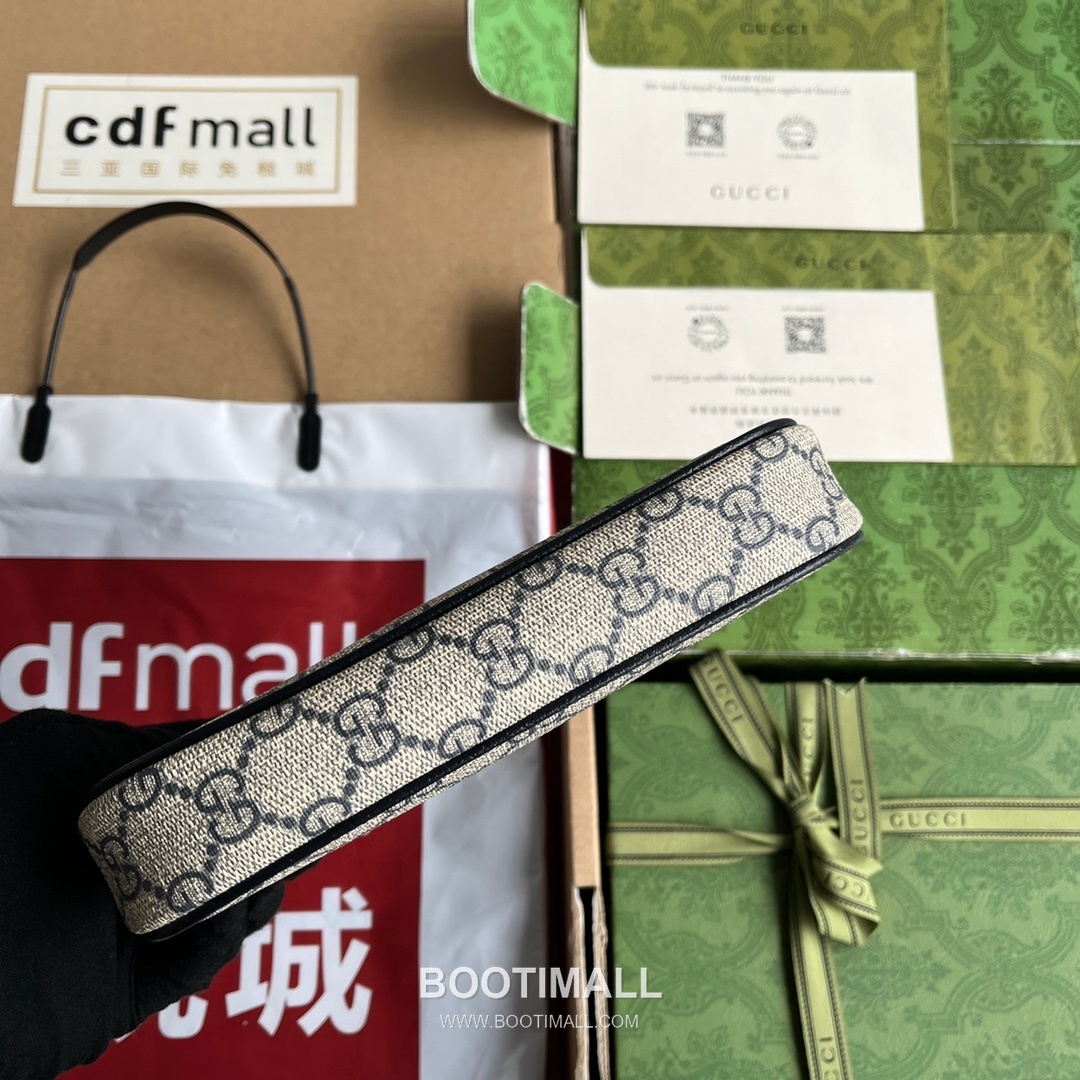 Gucci Ophidia Mini Top Handle Bag GG Supreme Canvas Leather Trim 764960 구찌 오피디아 미니 탑핸들백 GG 수프림 캔버스 가죽 트리밍 19cm 5