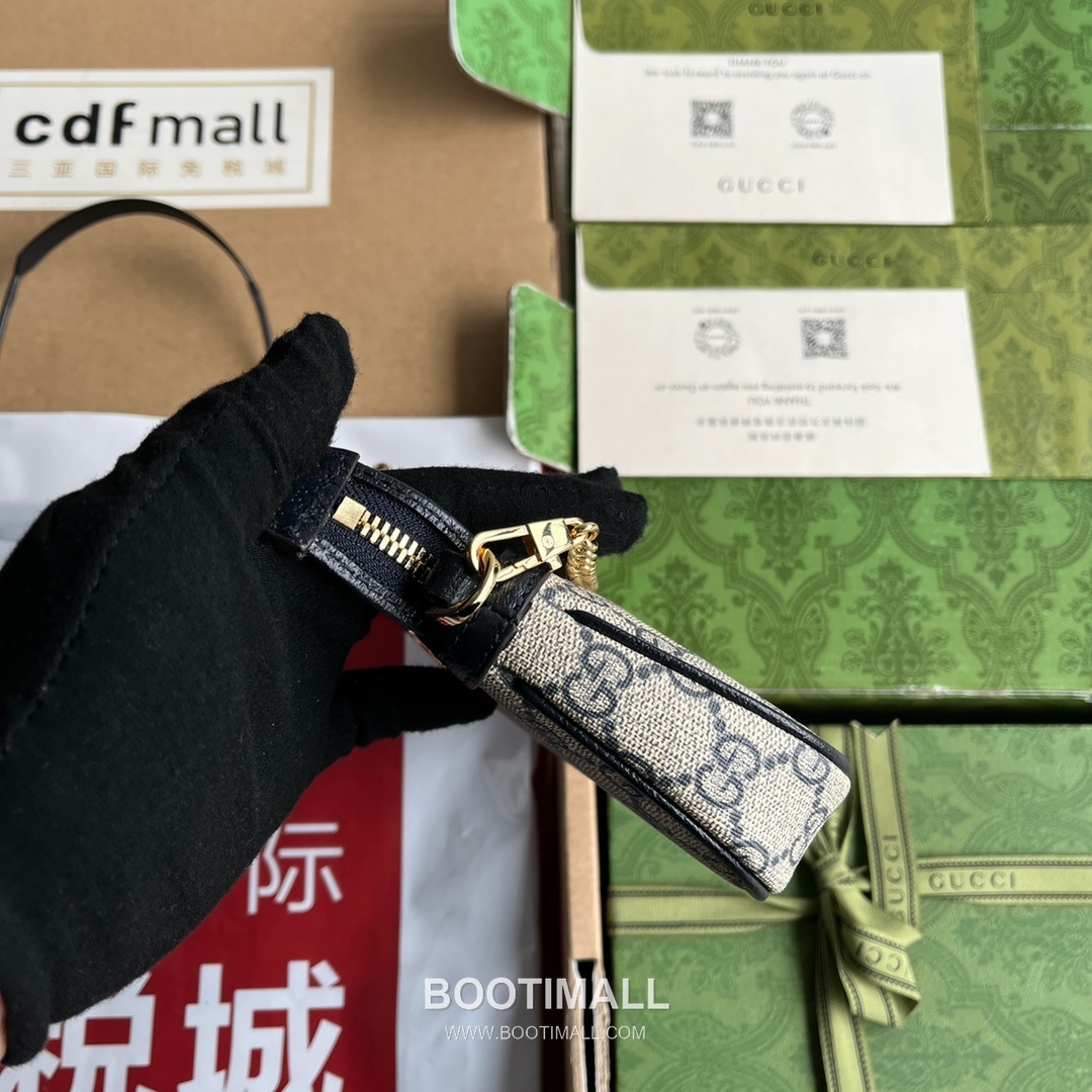 Gucci Ophidia Mini Top Handle Bag GG Supreme Canvas Leather Trim 764960 구찌 오피디아 미니 탑핸들백 GG 수프림 캔버스 가죽 트리밍 19cm 6