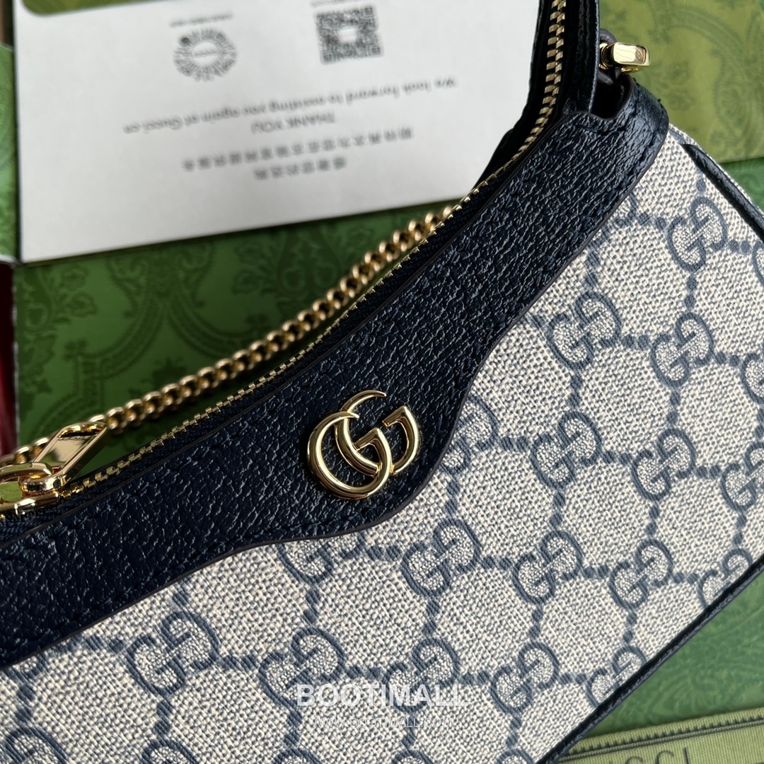 Gucci Ophidia Mini Top Handle Bag GG Supreme Canvas Leather Trim 764960 구찌 오피디아 미니 탑핸들백 GG 수프림 캔버스 가죽 트리밍 19cm 7
