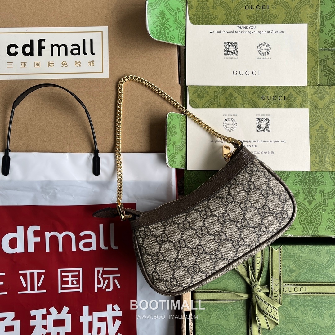 Gucci Ophidia Mini Top Handle Bag GG Supreme Canvas Leather Trim 764960 구찌 오피디아 미니 탑핸들백 GG 수프림 캔버스 가죽 트리밍 19cm 2
