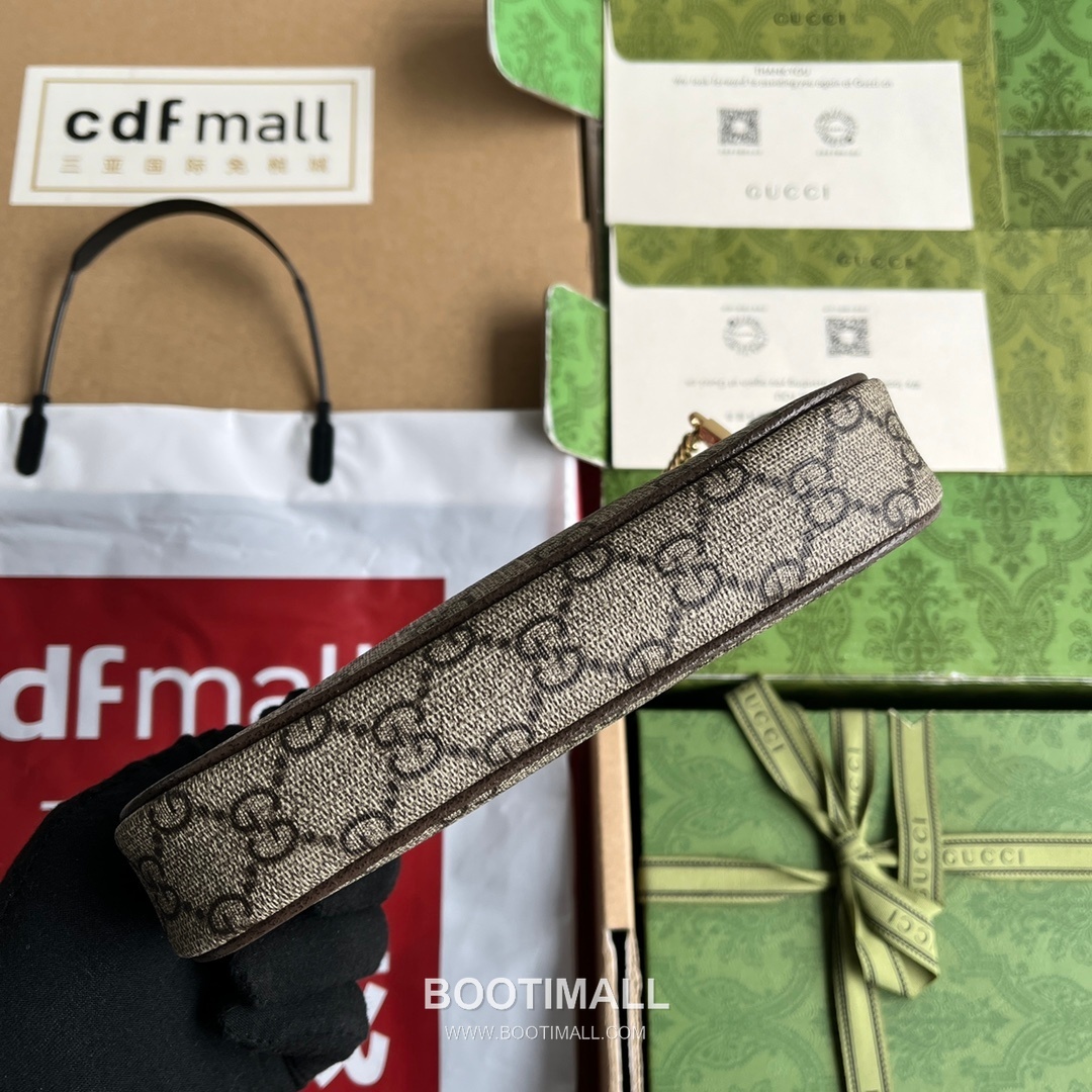 Gucci Ophidia Mini Top Handle Bag GG Supreme Canvas Leather Trim 764960 구찌 오피디아 미니 탑핸들백 GG 수프림 캔버스 가죽 트리밍 19cm 5