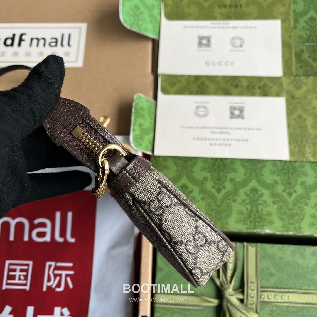 Gucci Ophidia Mini Top Handle Bag GG Supreme Canvas Leather Trim 764960 구찌 오피디아 미니 탑핸들백 GG 수프림 캔버스 가죽 트리밍 19cm 6