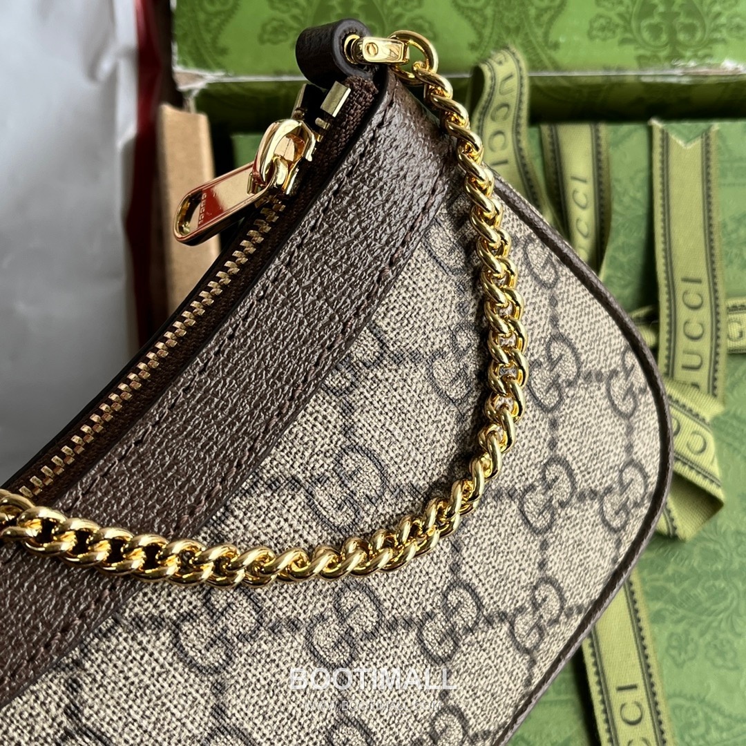 Gucci Ophidia Mini Top Handle Bag GG Supreme Canvas Leather Trim 764960 구찌 오피디아 미니 탑핸들백 GG 수프림 캔버스 가죽 트리밍 19cm 7
