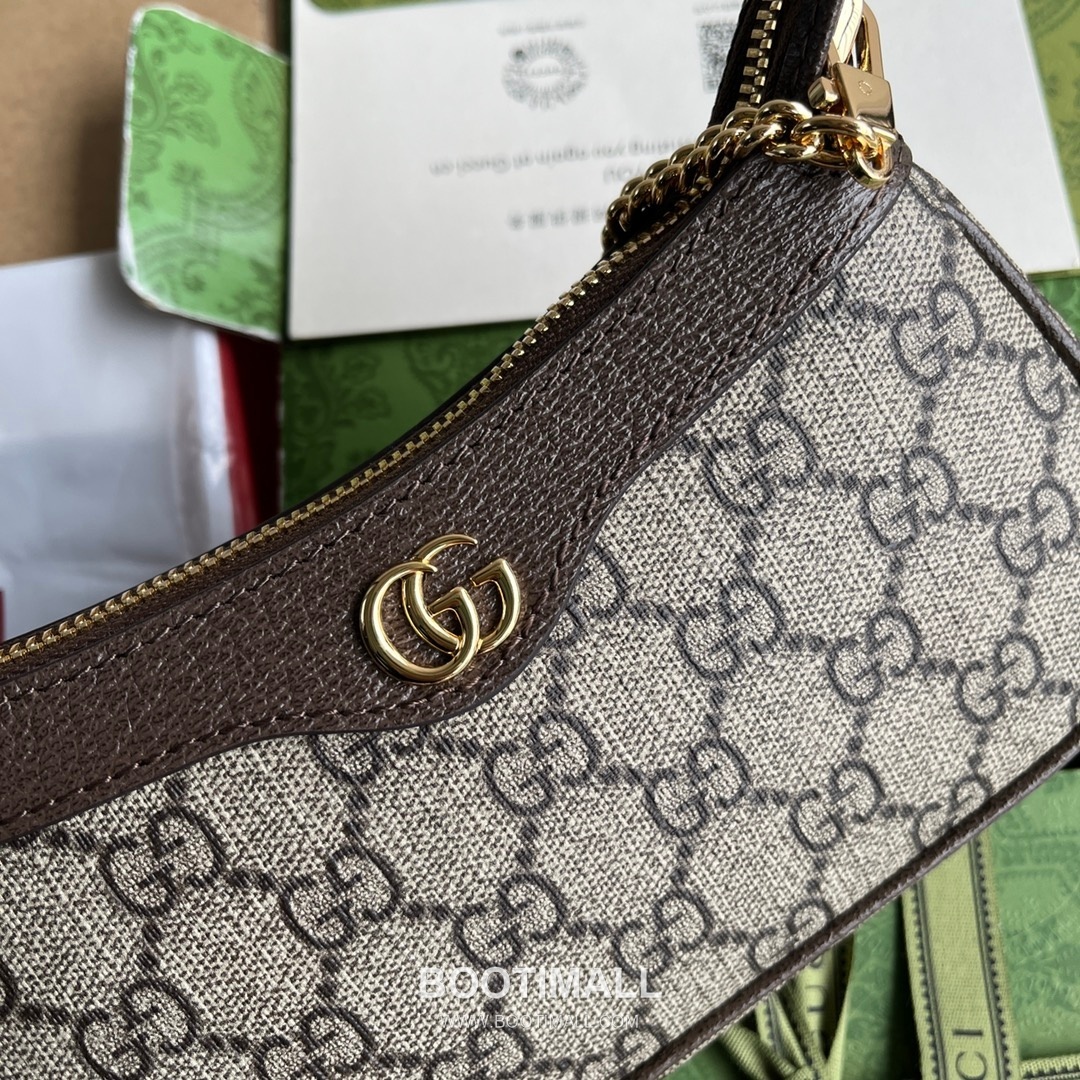 Gucci Ophidia Mini Top Handle Bag GG Supreme Canvas Leather Trim 764960 구찌 오피디아 미니 탑핸들백 GG 수프림 캔버스 가죽 트리밍 19cm 8