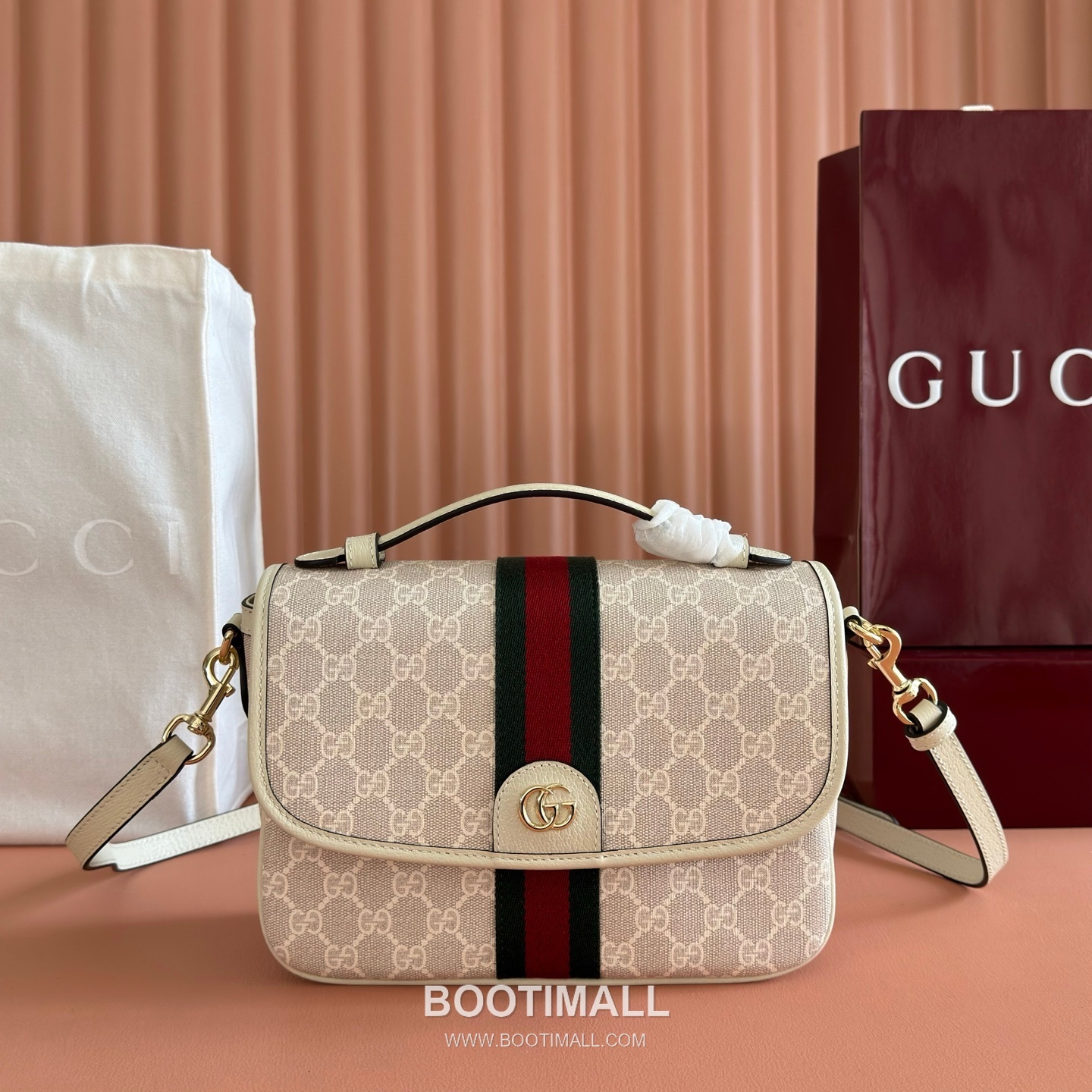 Gucci Ophidia Shoulder Bag GG Canvas Leather Trim 836842 구찌 오피디아 숄더백 GG 캔버스 가죽 트리밍 24cm 1