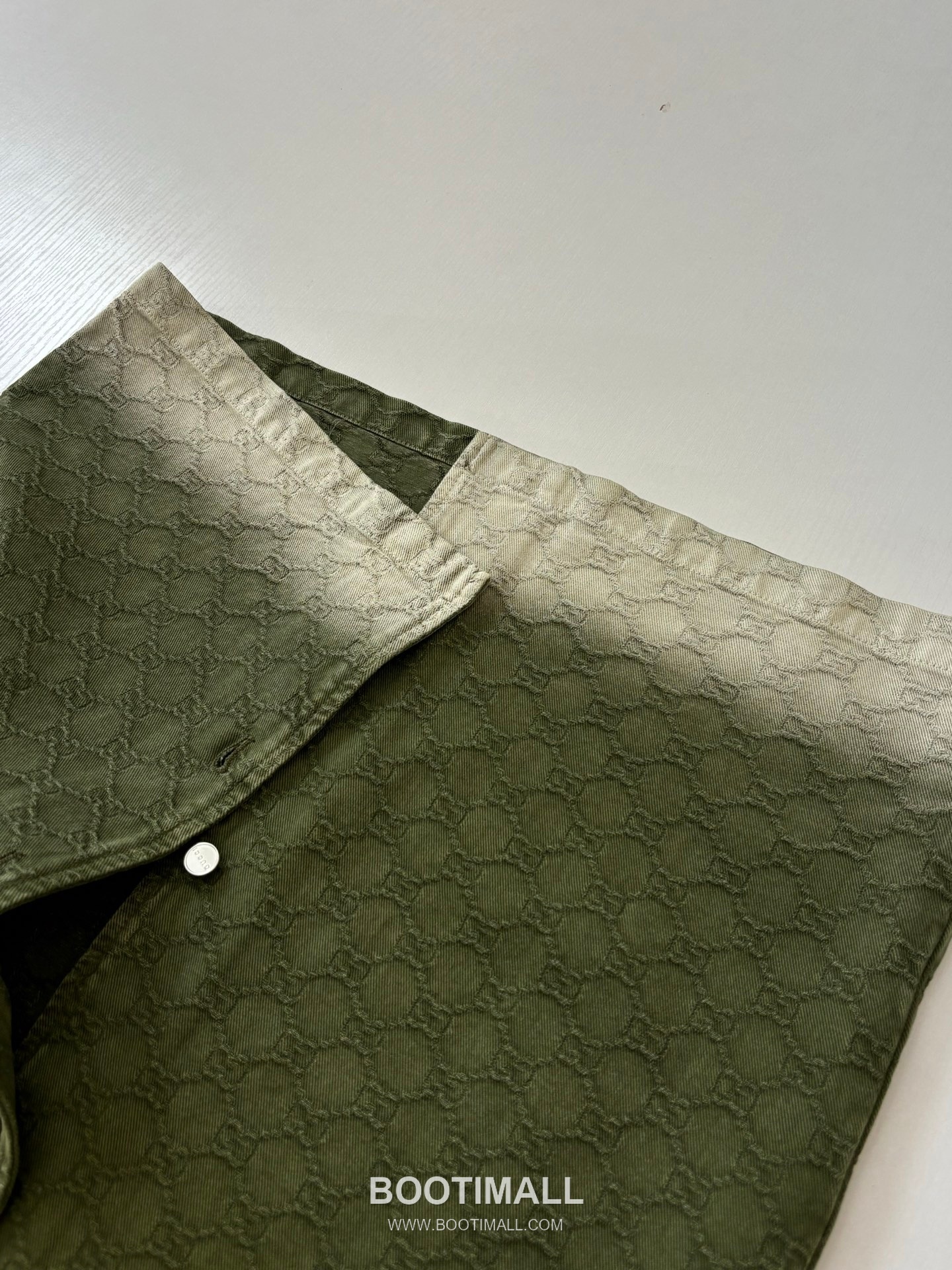 Gucci GG Monogram Gradient Jacquard Denim Short Sleeve Shirt 구찌 GG 모노그램 그라데이션 자카드 데님 반팔 셔츠 7