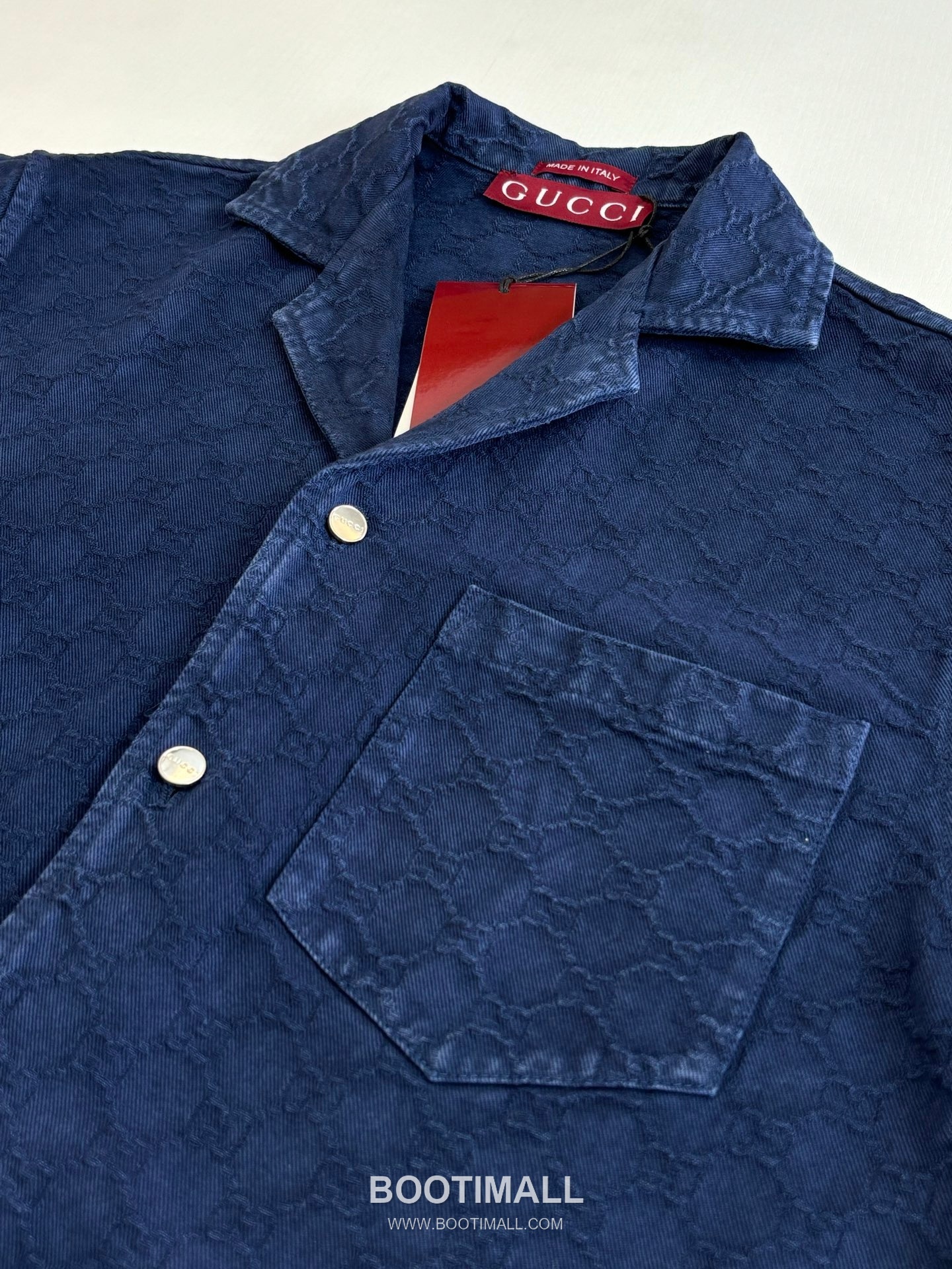 Gucci GG Monogram Gradient Jacquard Denim Short Sleeve Shirt 구찌 GG 모노그램 그라데이션 자카드 데님 반팔 셔츠 6