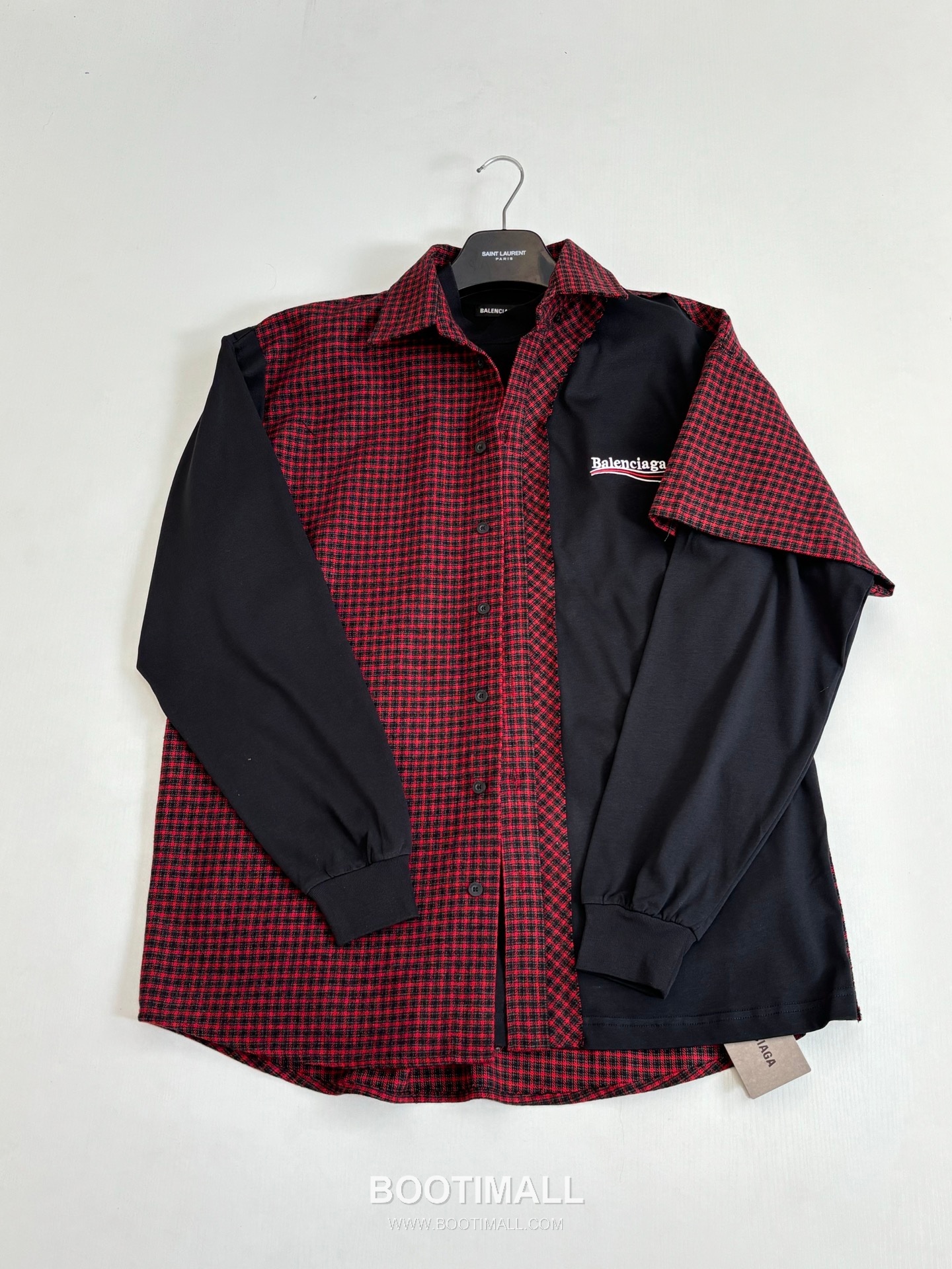 Balenciaga Early Spring Check Patchwork Long Sleeve Shirt 발렌시아가 얼리 스프링 체크 패치워크 롱슬리브 셔츠 9