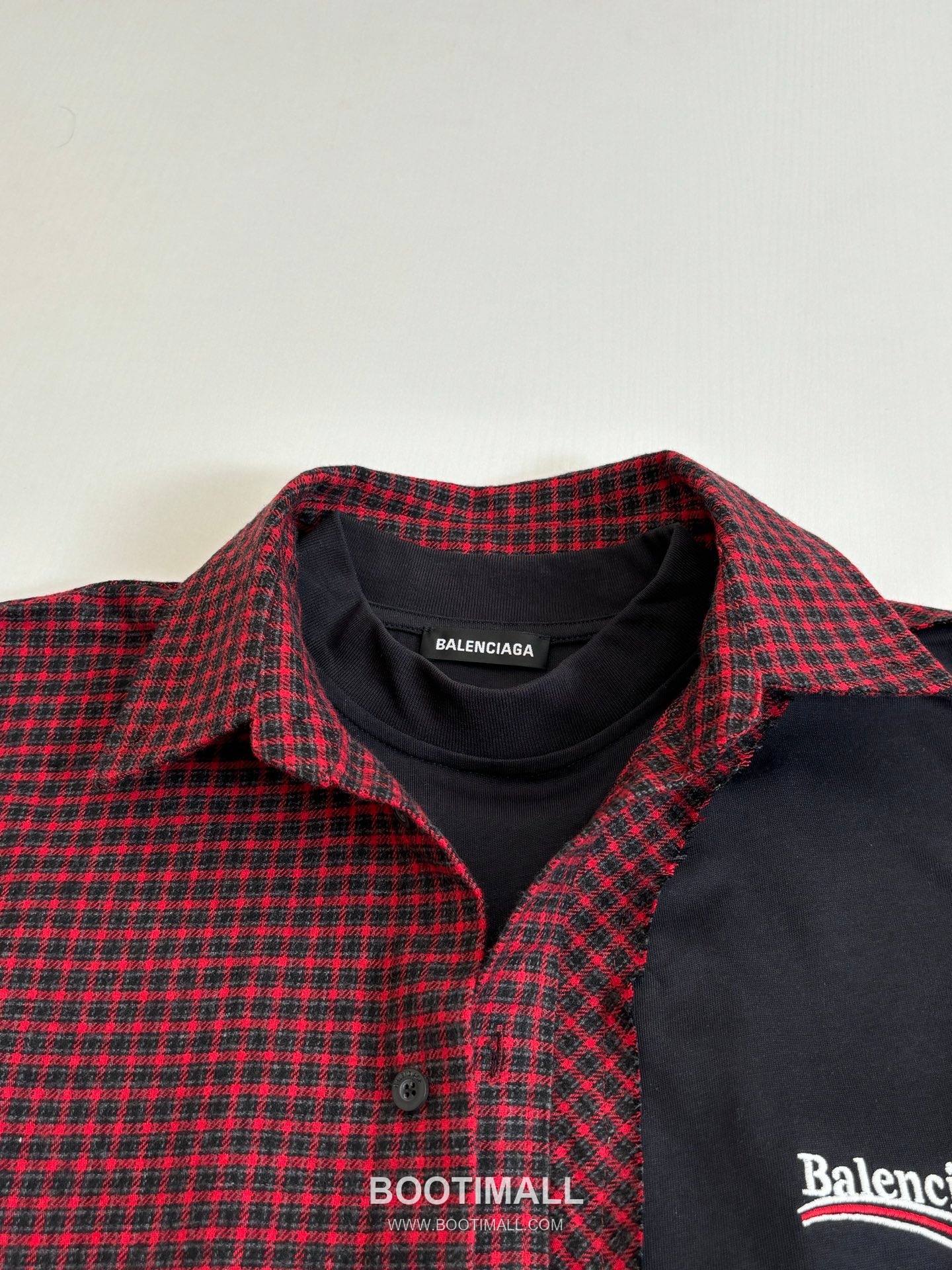 Balenciaga Early Spring Check Patchwork Long Sleeve Shirt 발렌시아가 얼리 스프링 체크 패치워크 롱슬리브 셔츠 10