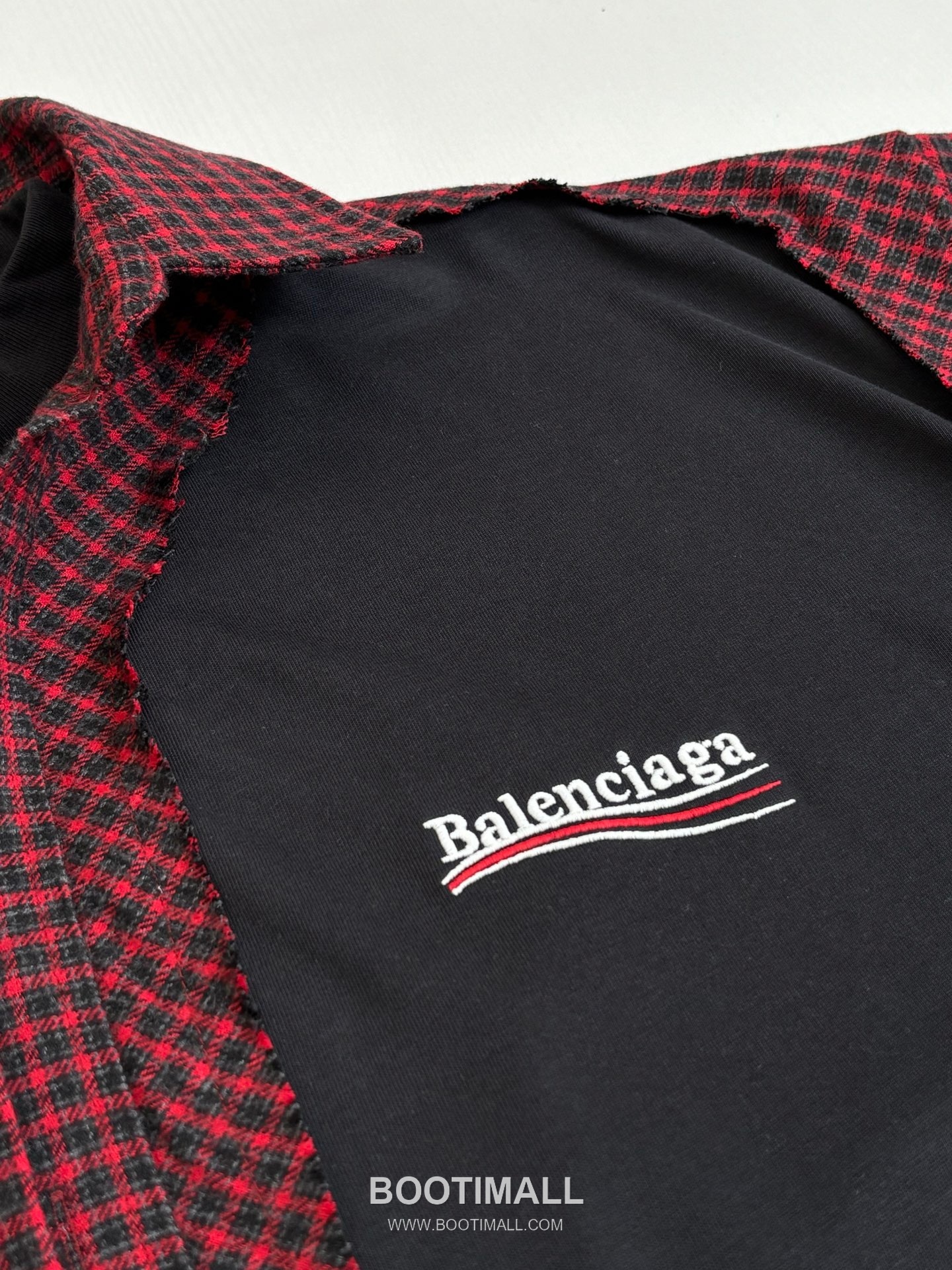Balenciaga Early Spring Check Patchwork Long Sleeve Shirt 발렌시아가 얼리 스프링 체크 패치워크 롱슬리브 셔츠 11