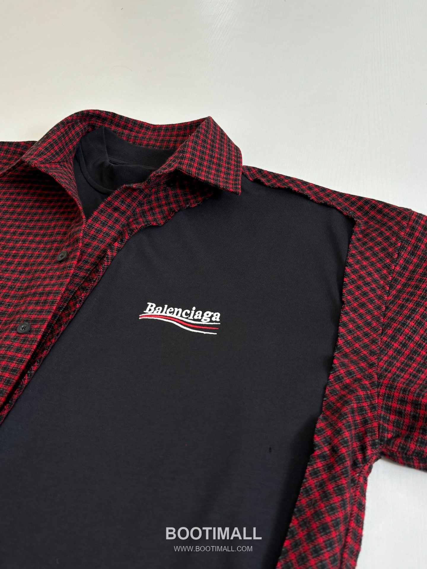 Balenciaga Early Spring Check Patchwork Long Sleeve Shirt 발렌시아가 얼리 스프링 체크 패치워크 롱슬리브 셔츠 14