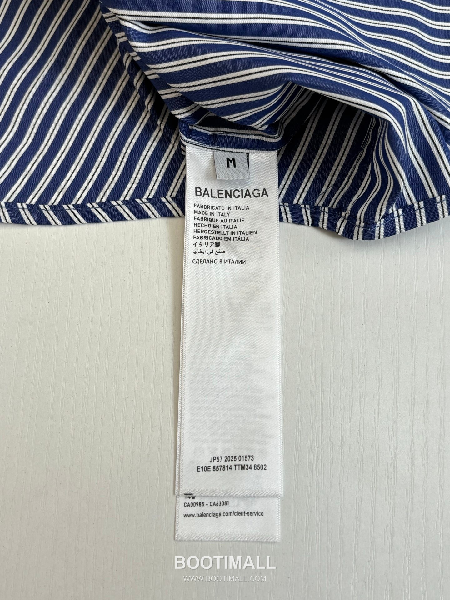 Balenciaga SS26 Sleeve Logo Stripe Check Long Sleeve Shirt 발렌시아가 SS26 슬리브 로고 스트라이프 체크 롱슬리브 셔츠 13