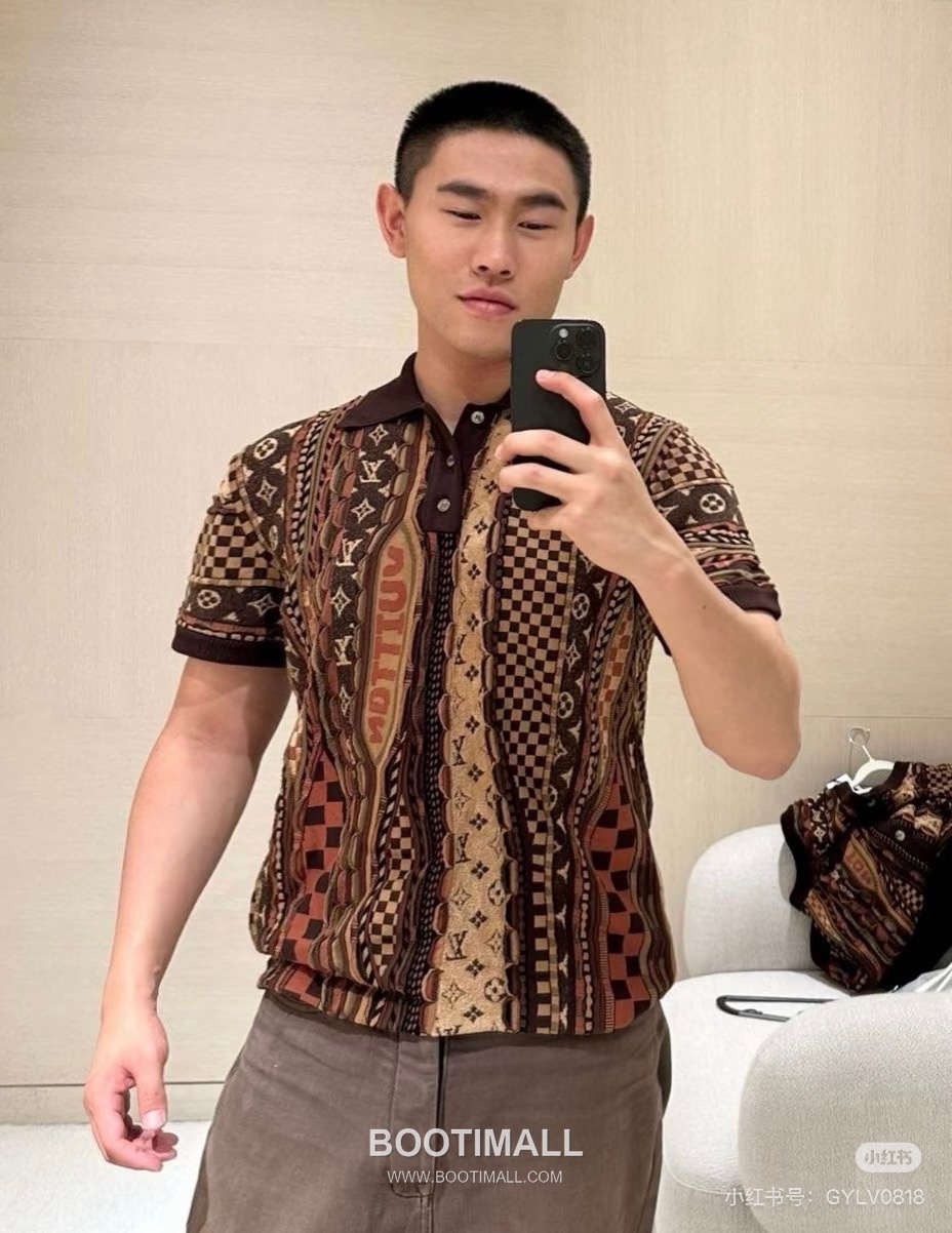 Louis Vuitton FW25 Nigo Monogram Intarsia Knit Polo Short Sleeve 루이비통 FW25 니고 모노그램 인타르시아 니트 폴로 반팔 8