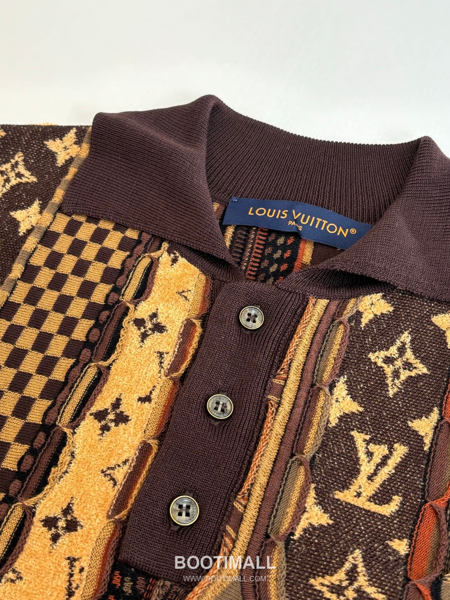 Louis Vuitton FW25 Nigo Monogram Intarsia Knit Polo Short Sleeve 루이비통 FW25 니고 모노그램 인타르시아 니트 폴로 반팔 13