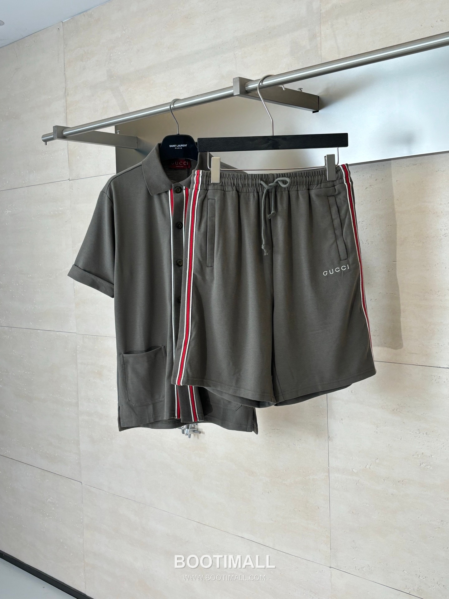 Gucci FW25 Stripe Web Trim Embroidered Cotton Drawstring Shorts 구찌 FW25 스트라이프 웹 트림 자수 코튼 드로우스트링 쇼츠 4