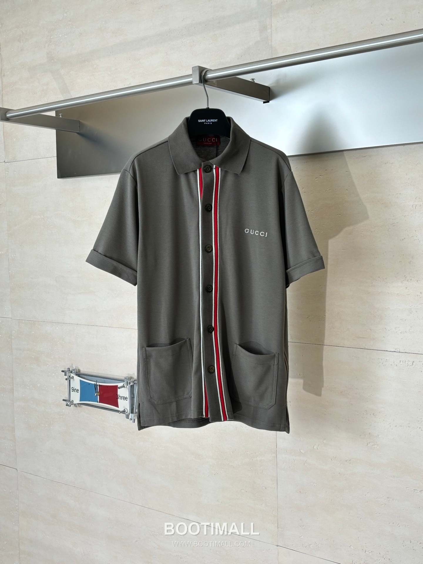 Gucci FW25 Web Stripe Embroidered Cotton Polo Short Sleeve Cardigan 구찌 FW25 웹 스트라이프 자수 코튼 폴로 반팔 가디건 6