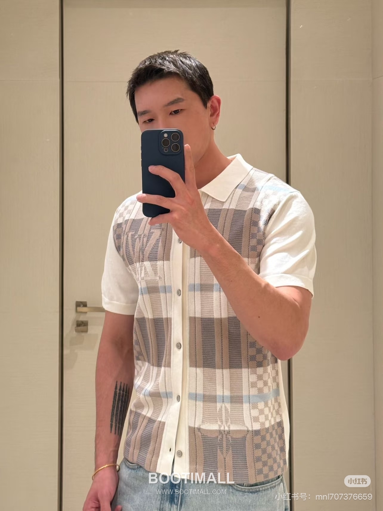 Louis Vuitton SS26 Damier Monogram Jacquard Knit Short Sleeve Shirt 루이비통 SS26 다미에 모노그램 자카드 니트 반팔 셔츠 2