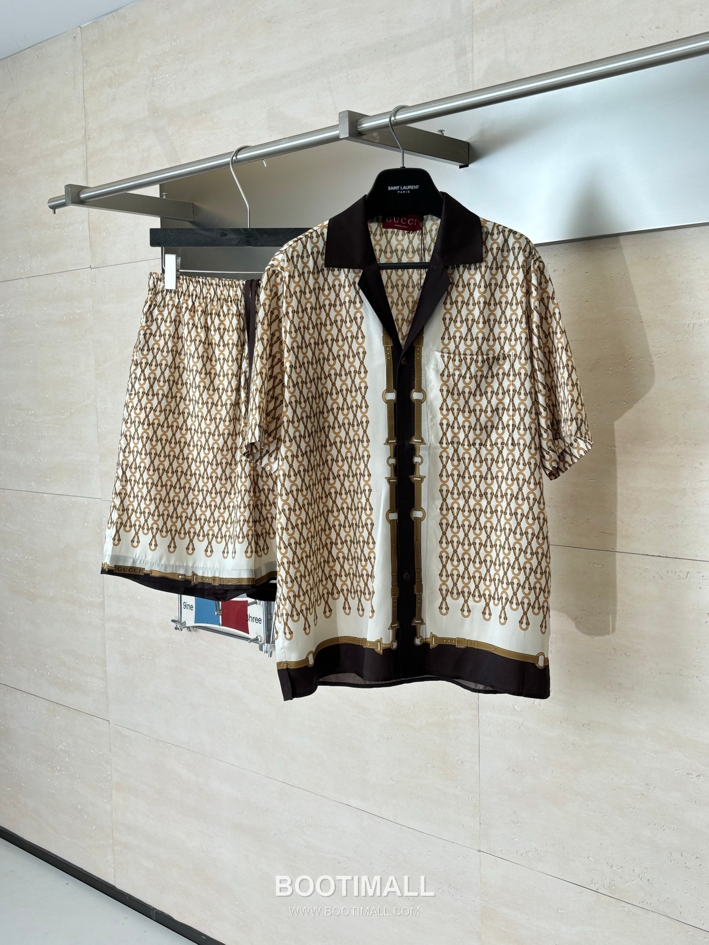 Gucci FW25 Horsebit Multicolor Print Poplin Short Sleeve Shirt 구찌 FW25 홀스빗 멀티컬러 프린트 포플린 반팔 셔츠 4