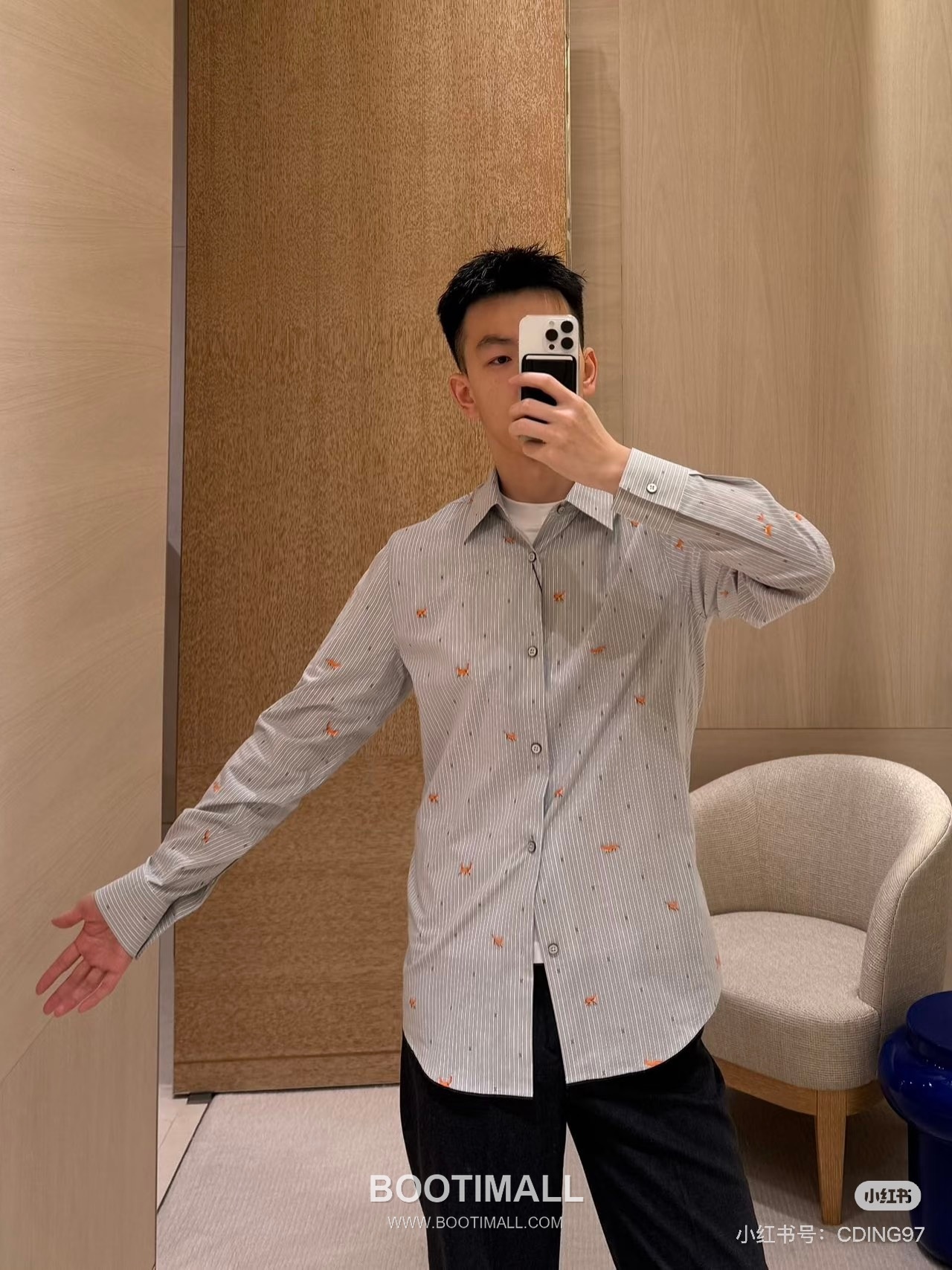 Louis Vuitton FW25 Striped Fox Embroidered Long Sleeve Shirt 루이비통 FW25 스트라이프 폭스 자수 롱슬리브 셔츠 2