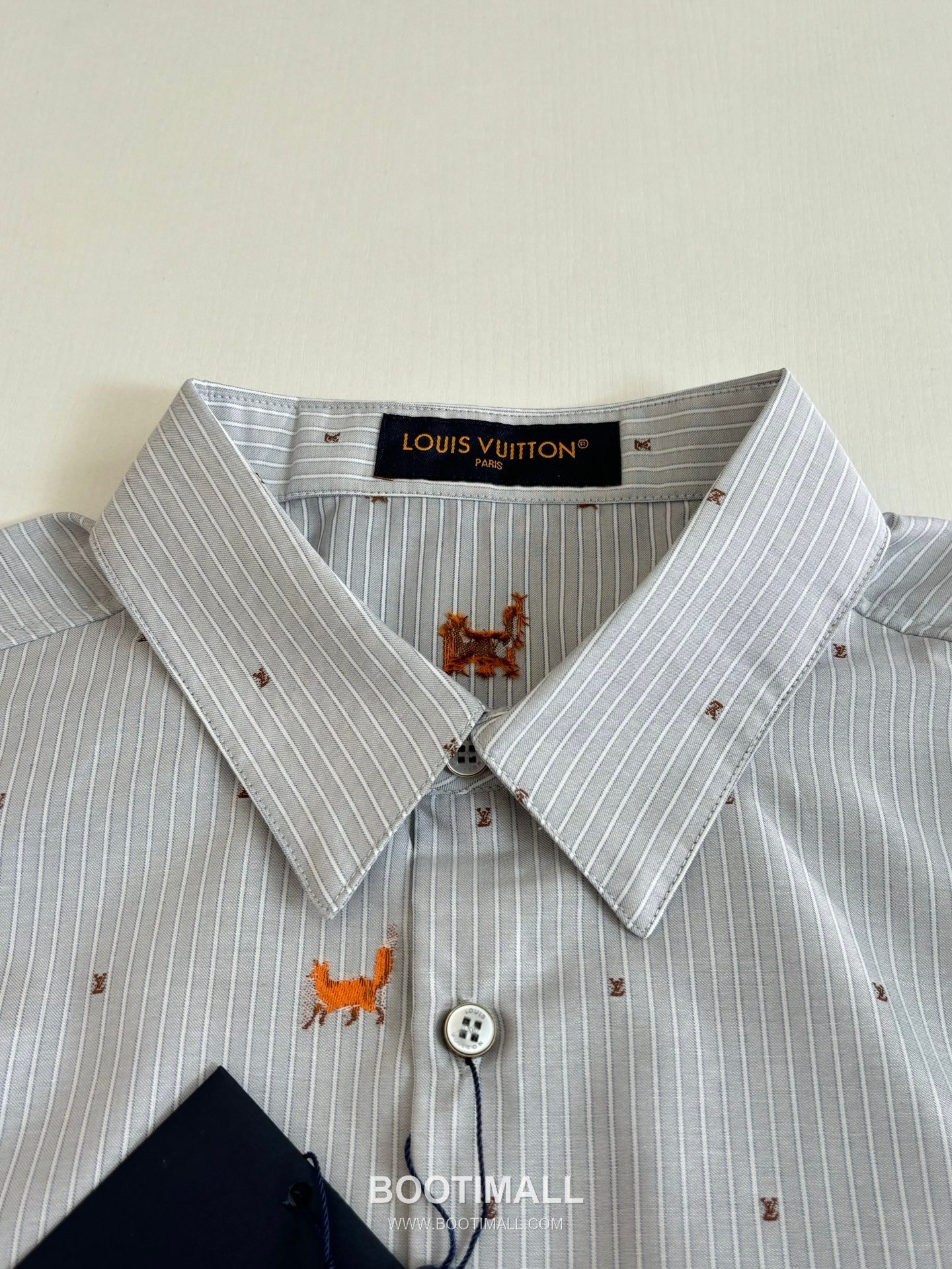 Louis Vuitton FW25 Striped Fox Embroidered Long Sleeve Shirt 루이비통 FW25 스트라이프 폭스 자수 롱슬리브 셔츠 9