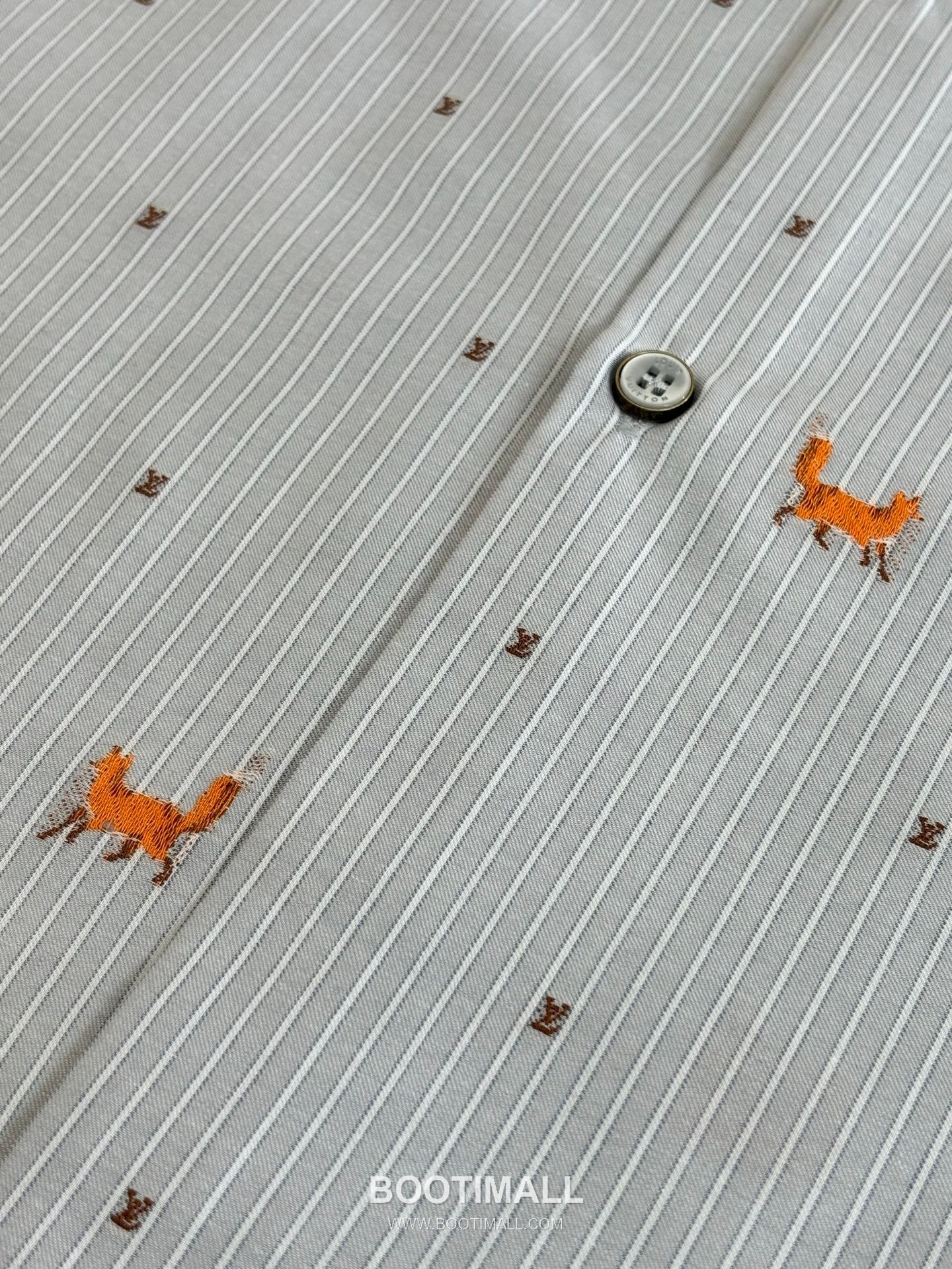 Louis Vuitton FW25 Striped Fox Embroidered Long Sleeve Shirt 루이비통 FW25 스트라이프 폭스 자수 롱슬리브 셔츠 10