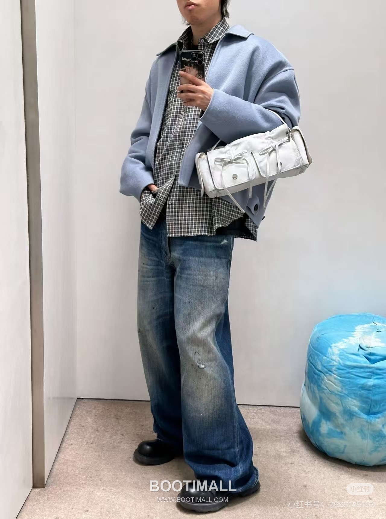 Acne Studios Pocket Logo Check Contrast Collar Shirt 아크네 스튜디오 포켓 로고 체크 배색 카라 셔츠 3