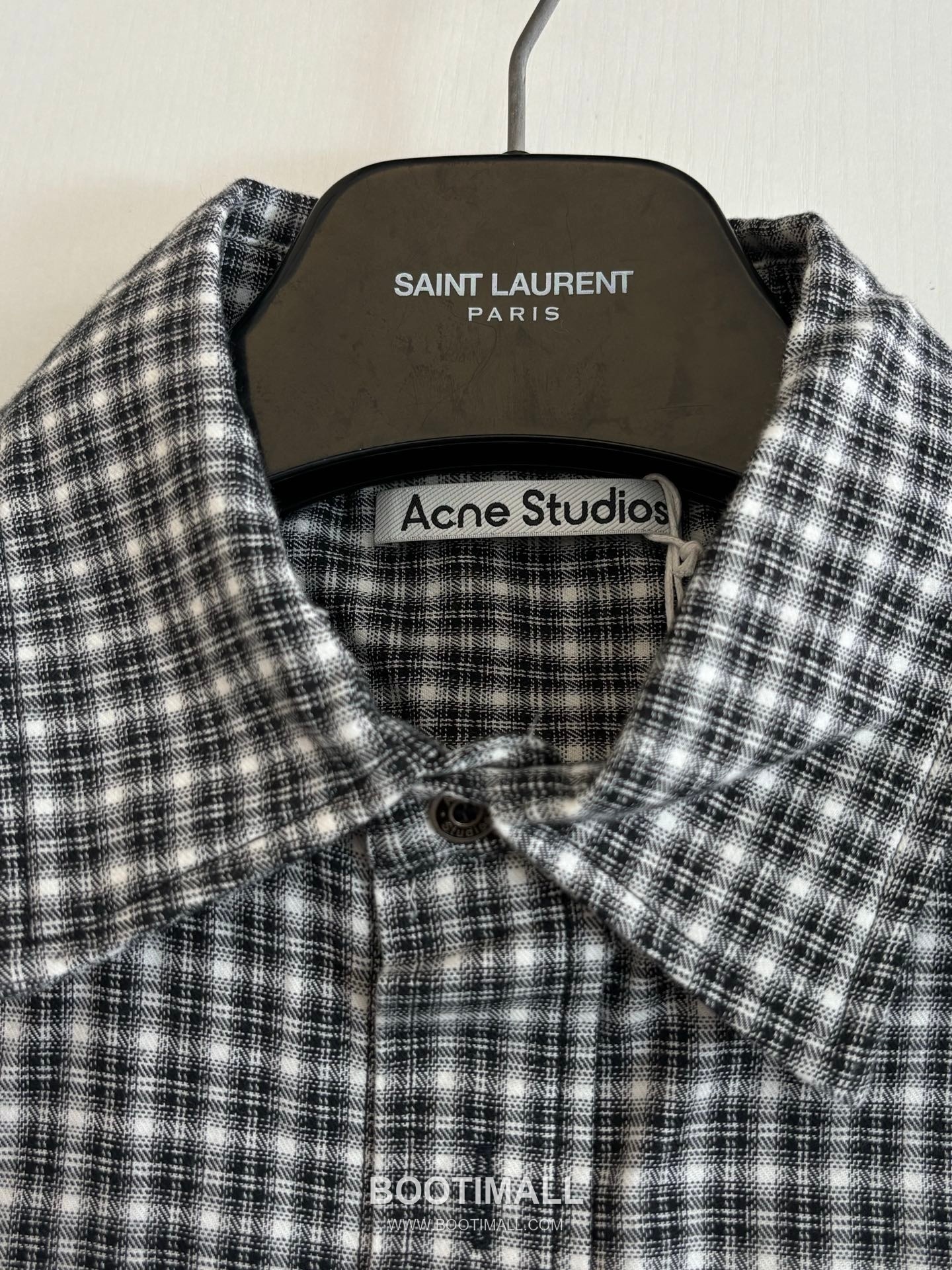 Acne Studios Pocket Logo Check Contrast Collar Shirt 아크네 스튜디오 포켓 로고 체크 배색 카라 셔츠 10