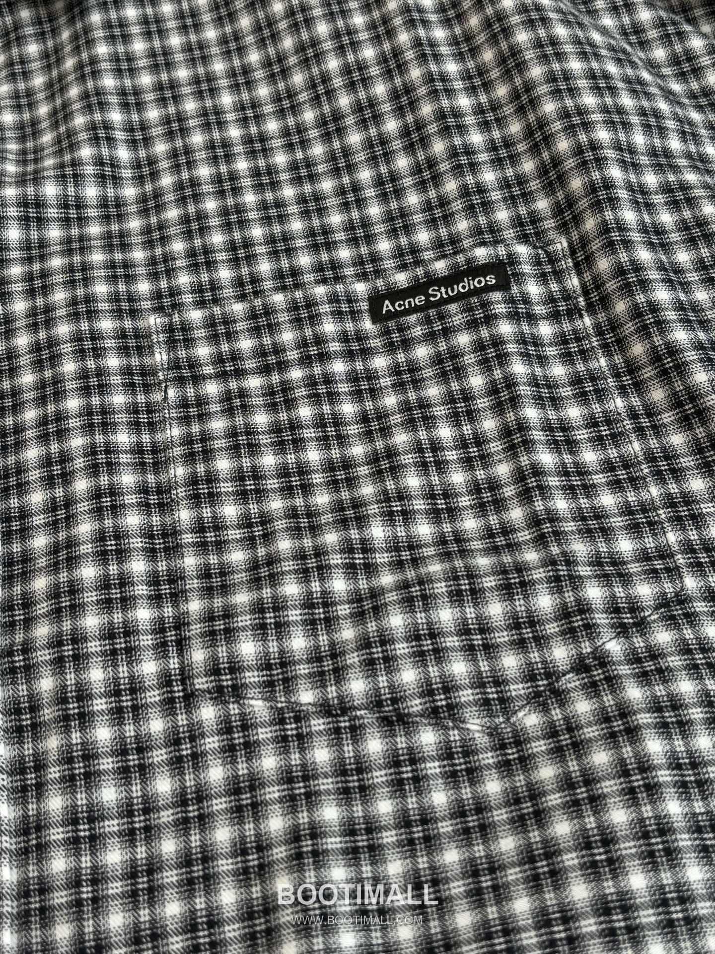 Acne Studios Pocket Logo Check Contrast Collar Shirt 아크네 스튜디오 포켓 로고 체크 배색 카라 셔츠 12