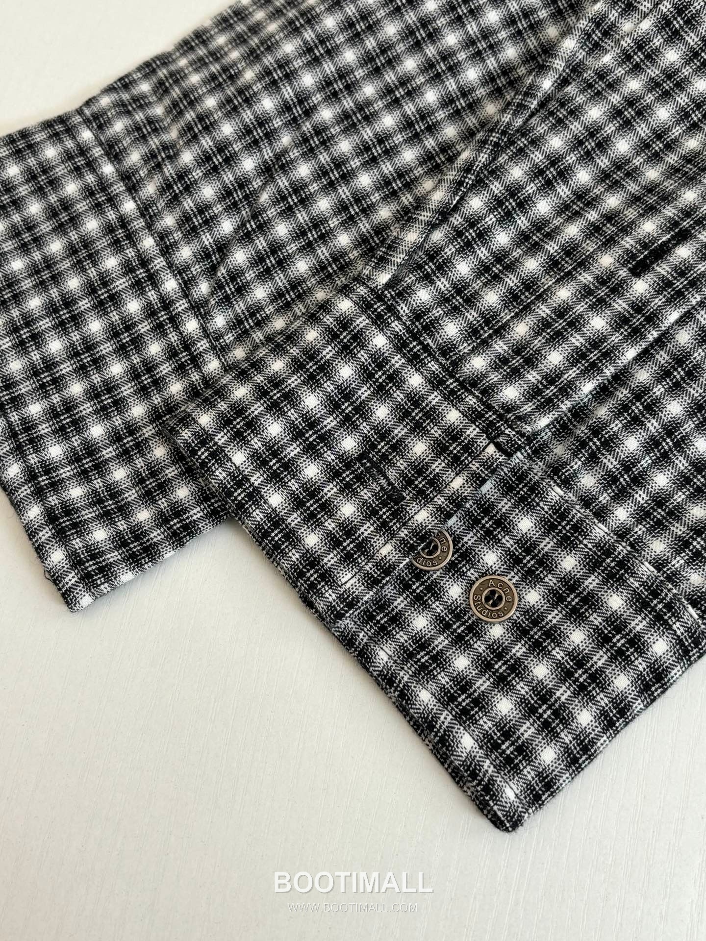 Acne Studios Pocket Logo Check Contrast Collar Shirt 아크네 스튜디오 포켓 로고 체크 배색 카라 셔츠 14