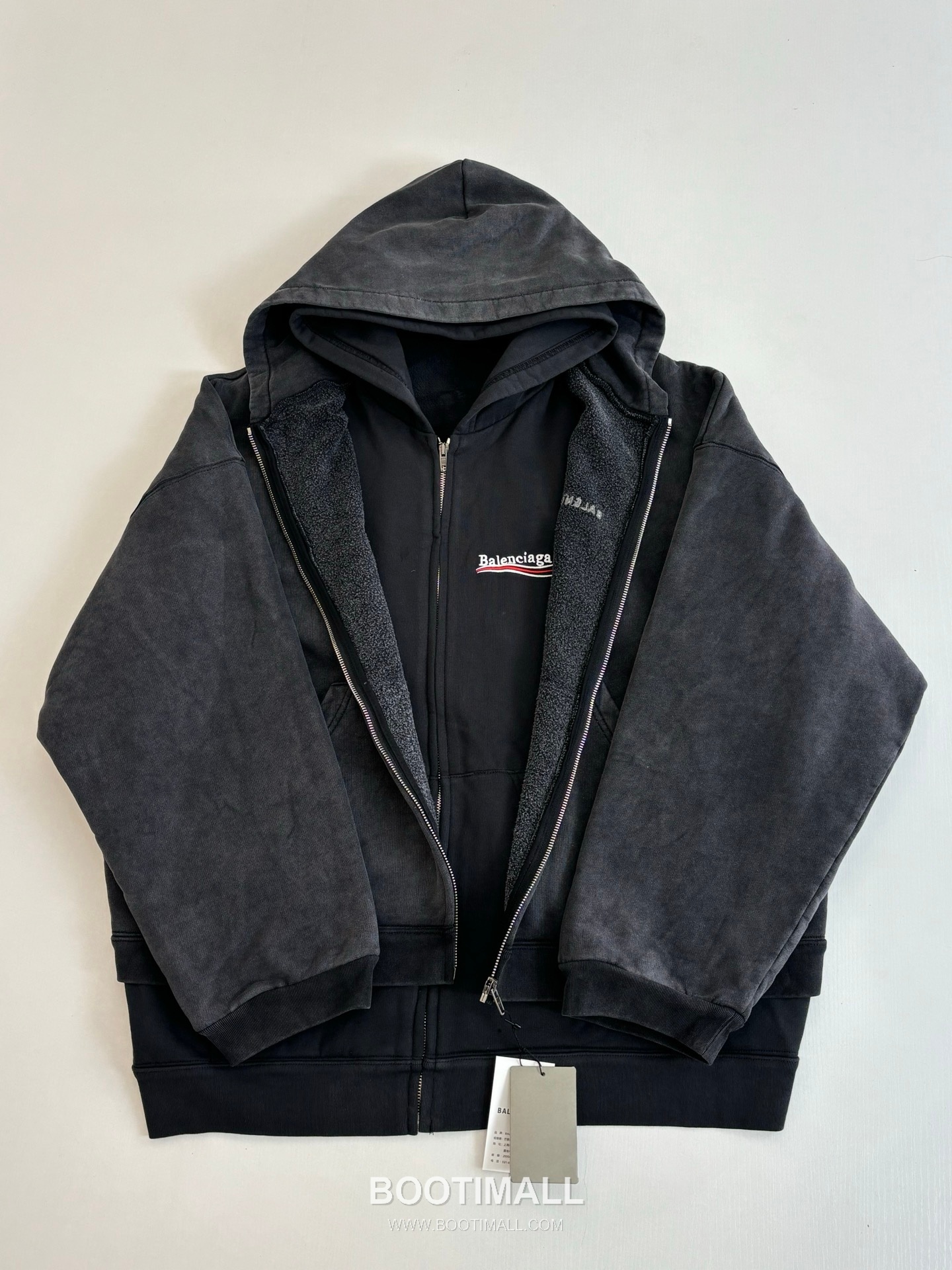 Balenciaga Layered Distressed Double Hoodie 발렌시아가 레이어드 디스트로이드 더블 후디 9