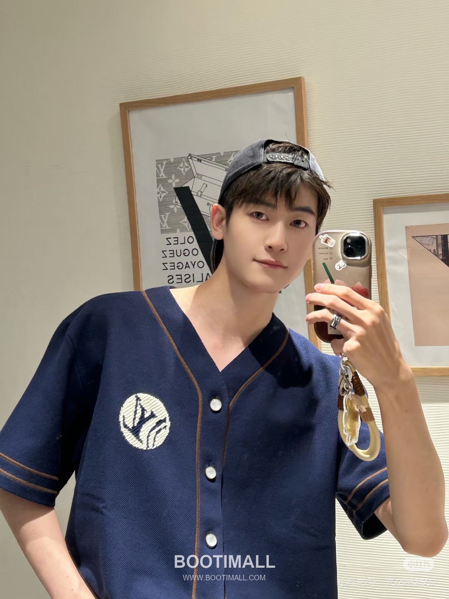 Louis Vuitton x Nigo Embroidered Logo Knit Baseball Shirt 루이비통 니고 협업 자수 로고 니트 베이스볼 반팔 셔츠 2