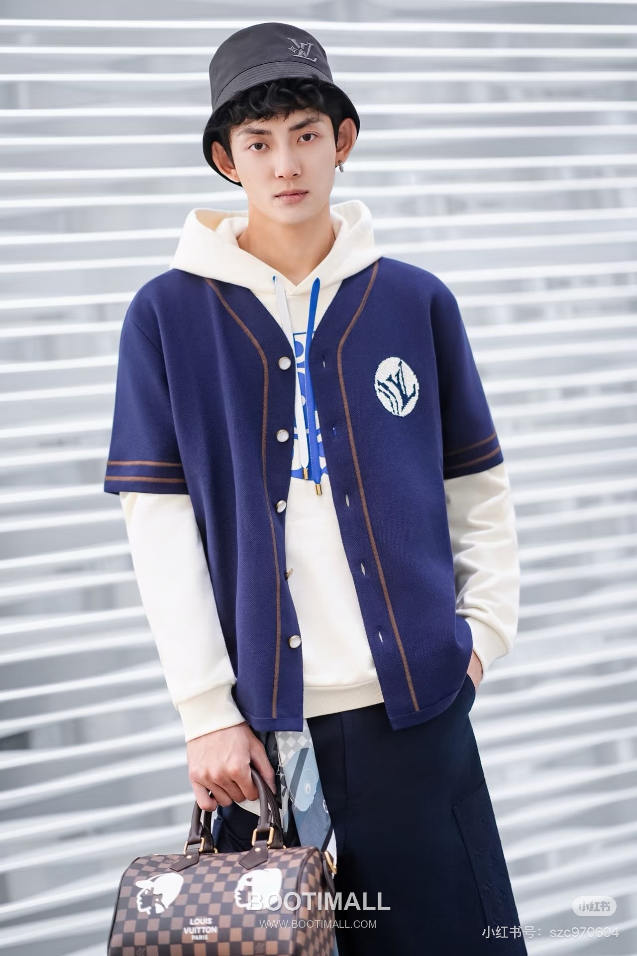 Louis Vuitton x Nigo Embroidered Logo Knit Baseball Shirt 루이비통 니고 협업 자수 로고 니트 베이스볼 반팔 셔츠 8