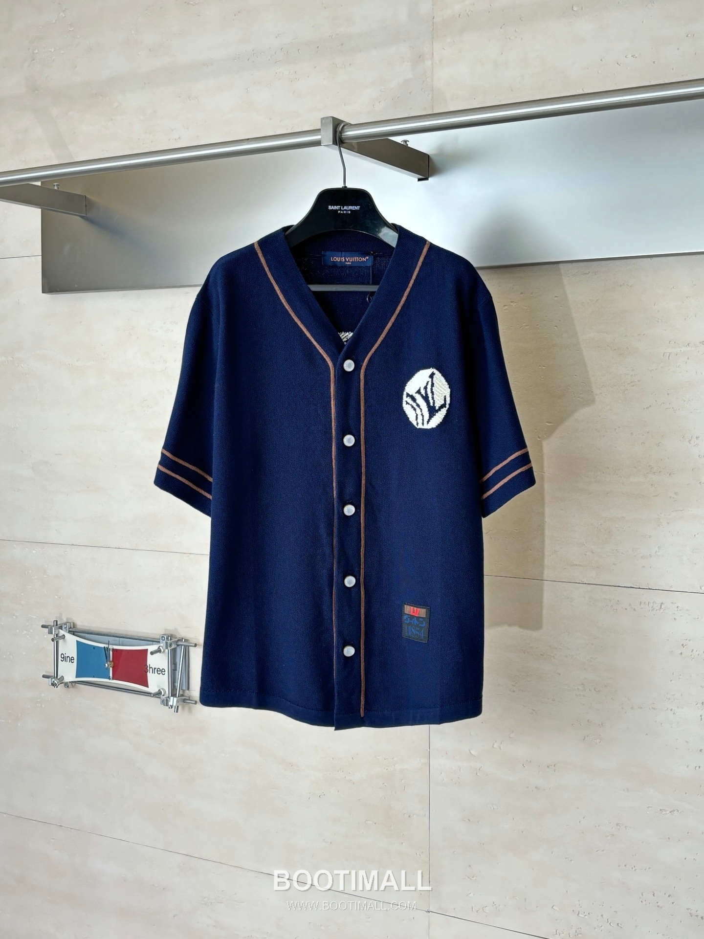 Louis Vuitton x Nigo Embroidered Logo Knit Baseball Shirt 루이비통 니고 협업 자수 로고 니트 베이스볼 반팔 셔츠 10