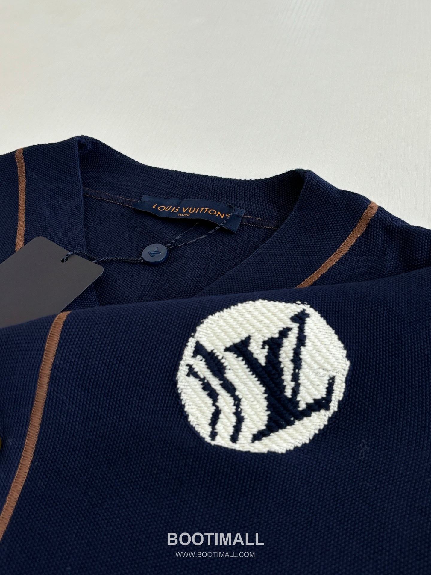 Louis Vuitton x Nigo Embroidered Logo Knit Baseball Shirt 루이비통 니고 협업 자수 로고 니트 베이스볼 반팔 셔츠 14