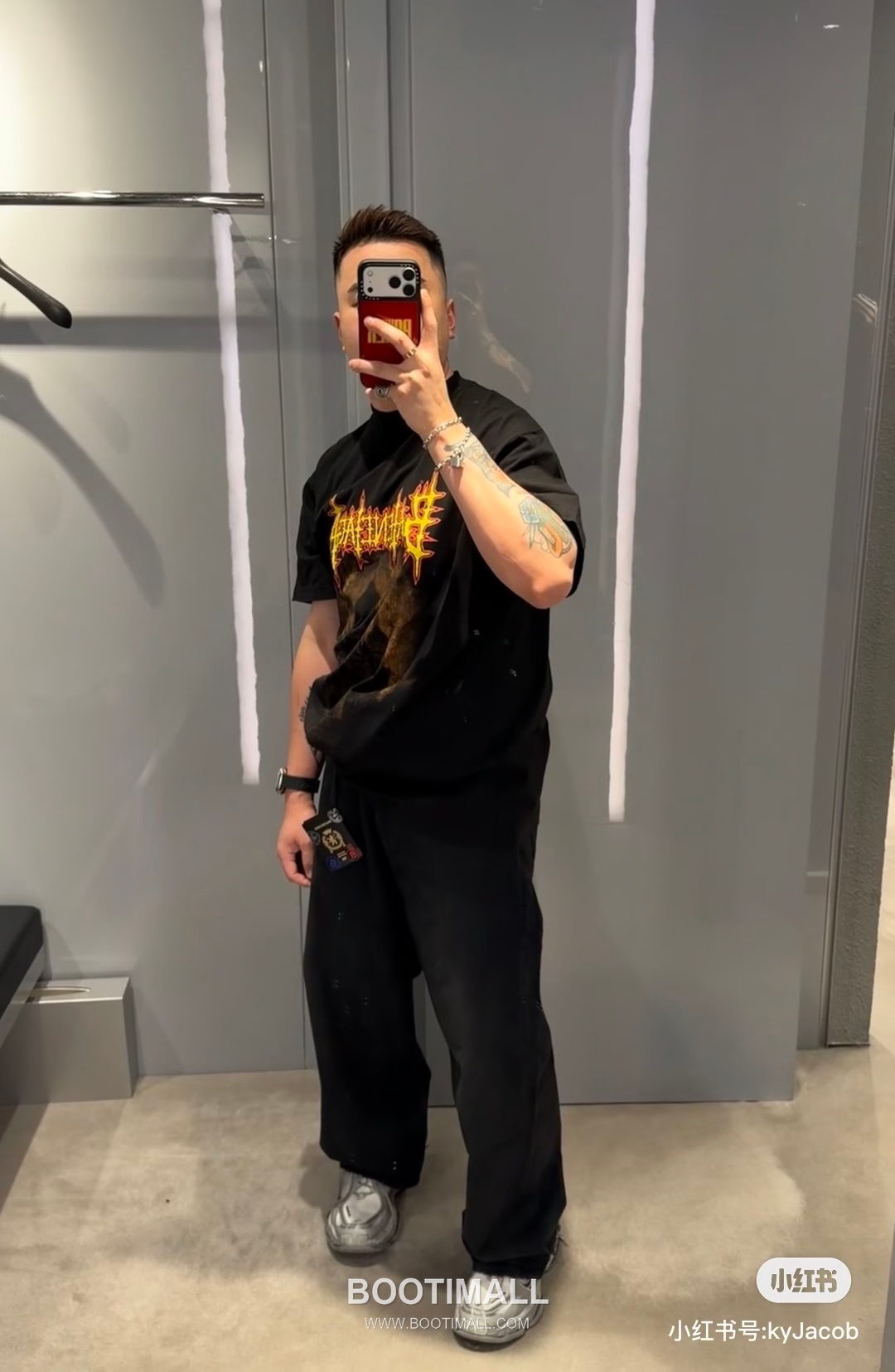 Balenciaga Sacred Heart Flame Print Oversized T-Shirt 발렌시아가 성심 화염 프린트 오버사이즈 반팔 티셔츠 4