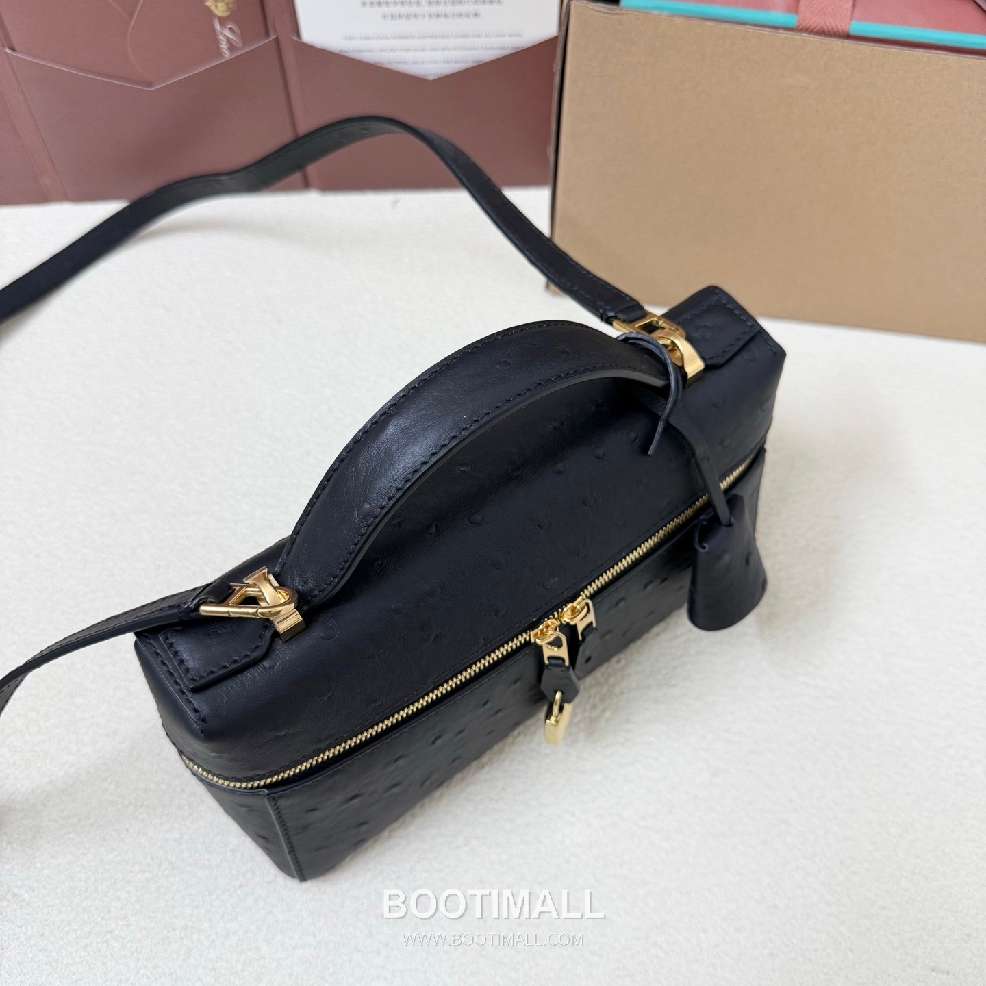 Loro Piana Extra Bag L23 Top Handle Bag FAQ2126 로로피아나 엑스트라 백 L23 토트백 오스트리치 엠보싱 카프스킨 23cm 4