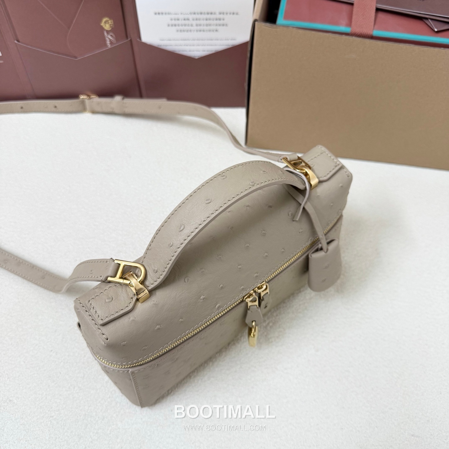 Loro Piana Extra Bag L23 Top Handle Bag FAQ2126 로로피아나 엑스트라 백 L23 토트백 오스트리치 엠보싱 카프스킨 23cm 4
