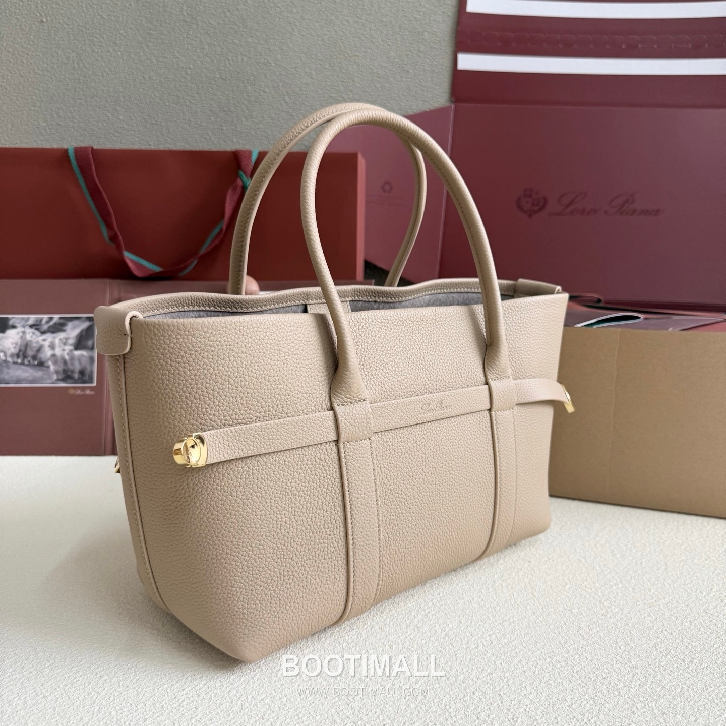 Loro Piana Ghiera Shopper Small Tote Bag FAO7473 로로피아나 기에라 쇼퍼 스몰 토트백 그레인 카프스킨 28cm 2