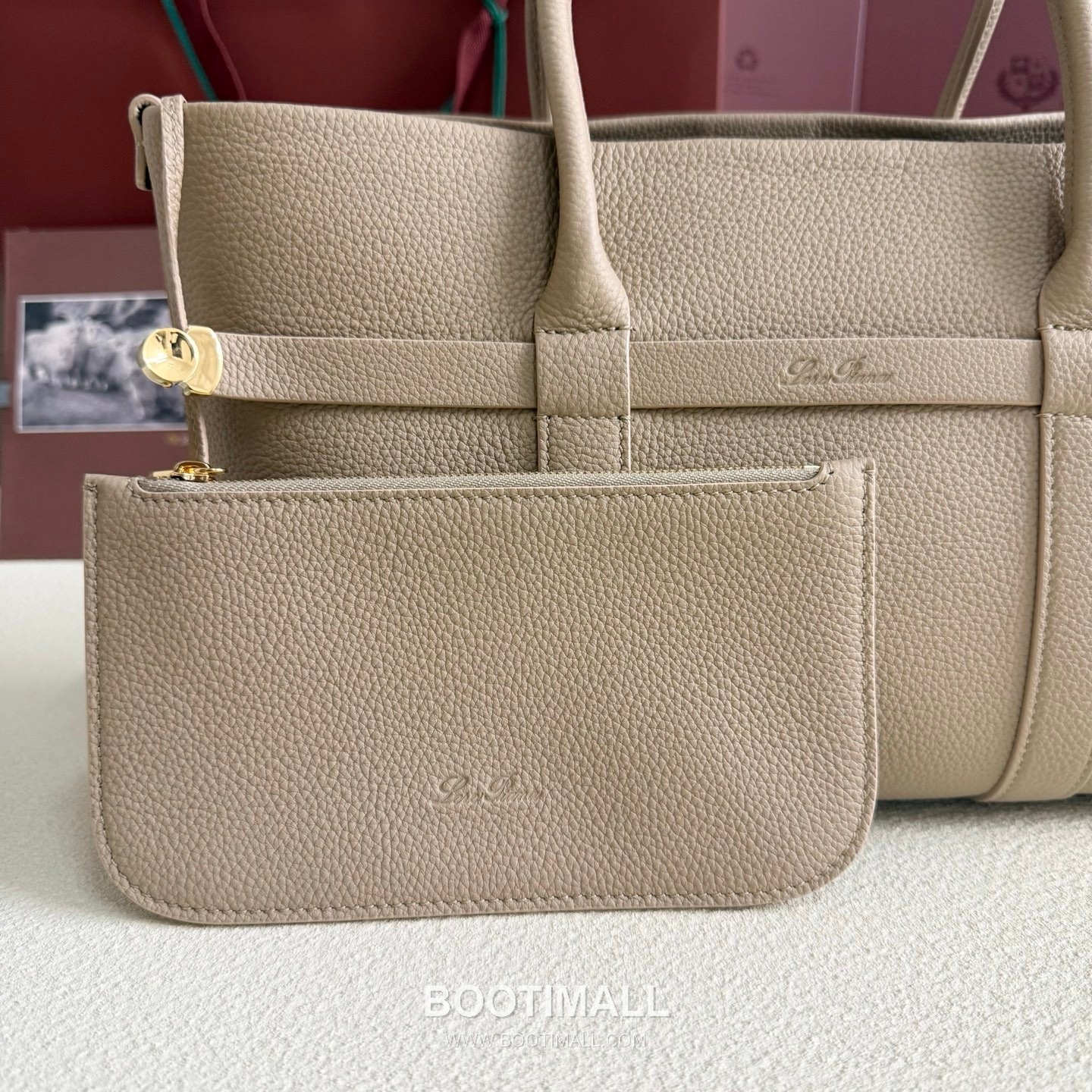 Loro Piana Ghiera Shopper Small Tote Bag FAO7473 로로피아나 기에라 쇼퍼 스몰 토트백 그레인 카프스킨 28cm 5