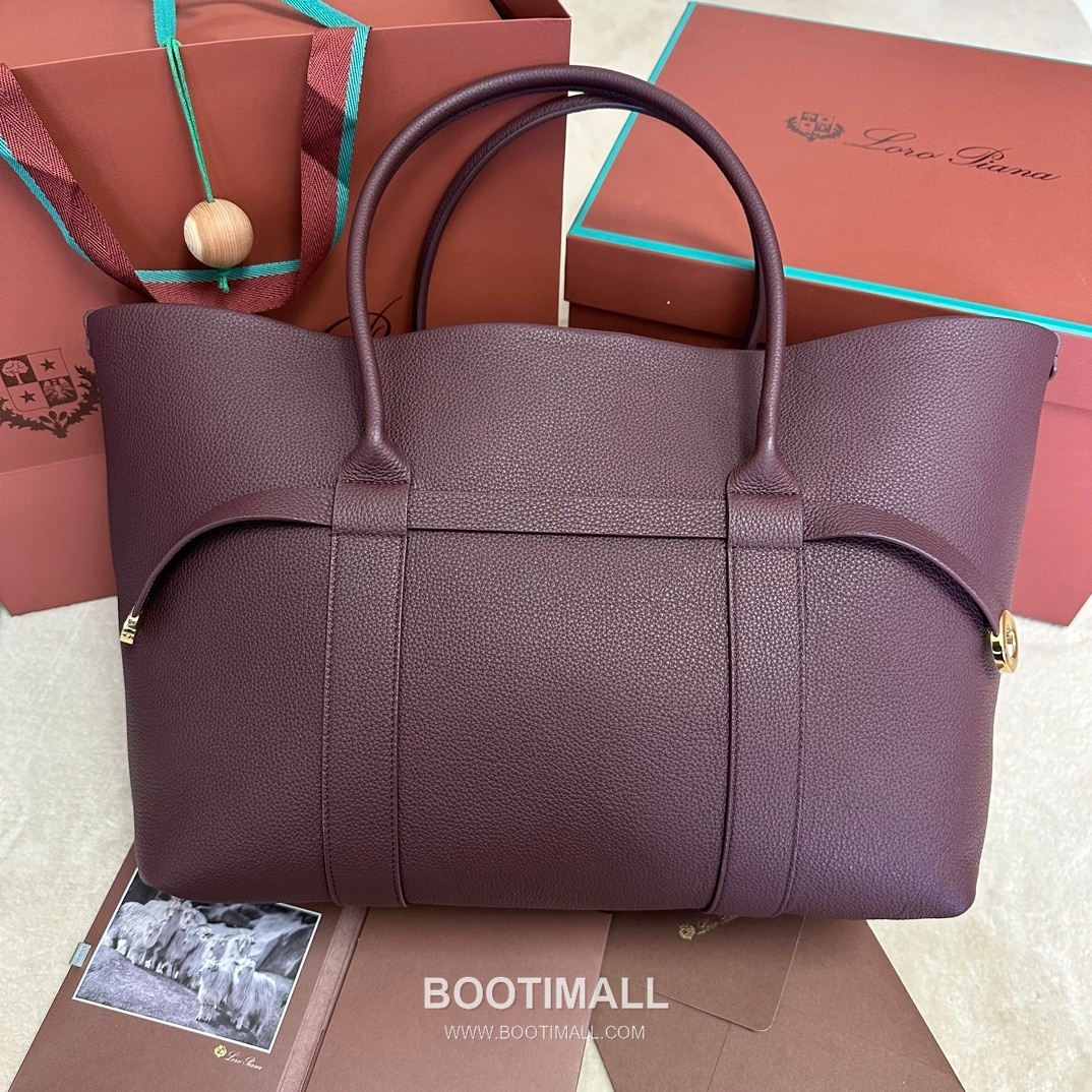 Loro Piana Ghiera Shopper Large Tote Bag FAO7463 로로피아나 기에라 쇼퍼 라지 토트백 그레인 카프스킨 40cm 3