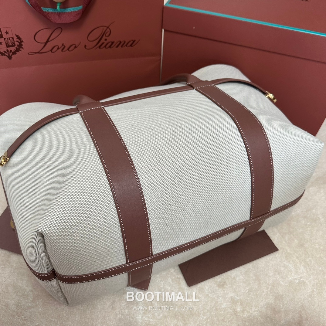 Loro Piana Ghiera Shopper Large Tote Bag FAO7463 로로피아나 기에라 쇼퍼 라지 토트백 캔버스 카프스킨 40cm 4