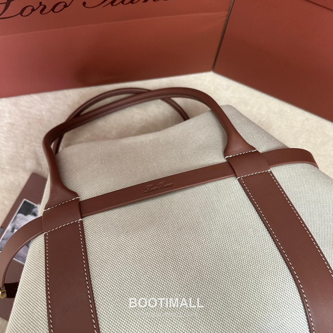 Loro Piana Ghiera Shopper Large Tote Bag FAO7463 로로피아나 기에라 쇼퍼 라지 토트백 캔버스 카프스킨 40cm 7
