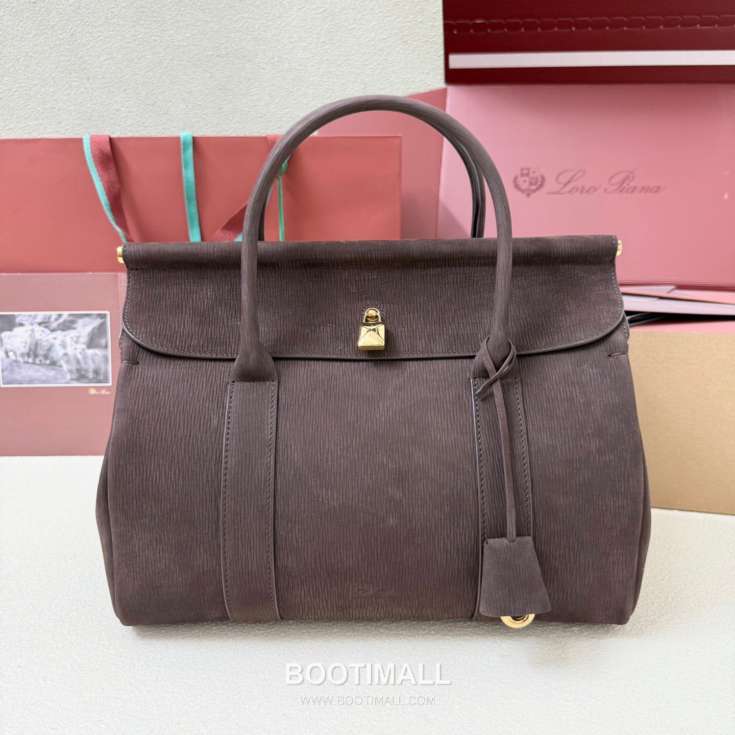 Loro Piana Loom L32 Medium Top Handle Bag 로로피아나 룸 L32 미디엄 토트백 스웨이드 카프스킨 33cm 1