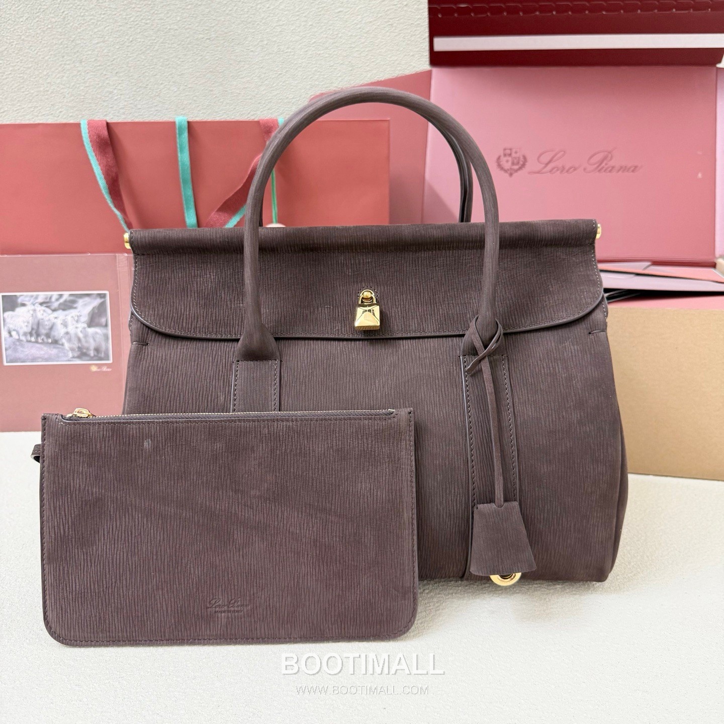 Loro Piana Loom L32 Medium Top Handle Bag 로로피아나 룸 L32 미디엄 토트백 스웨이드 카프스킨 33cm 2