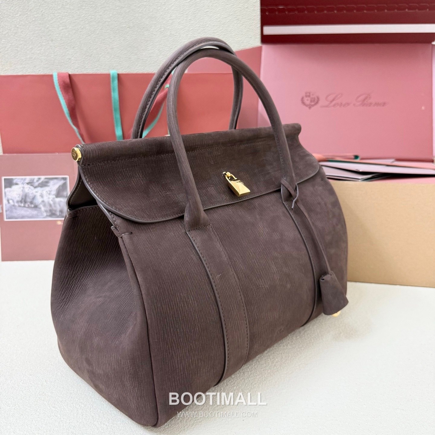 Loro Piana Loom L32 Medium Top Handle Bag 로로피아나 룸 L32 미디엄 토트백 스웨이드 카프스킨 33cm 3
