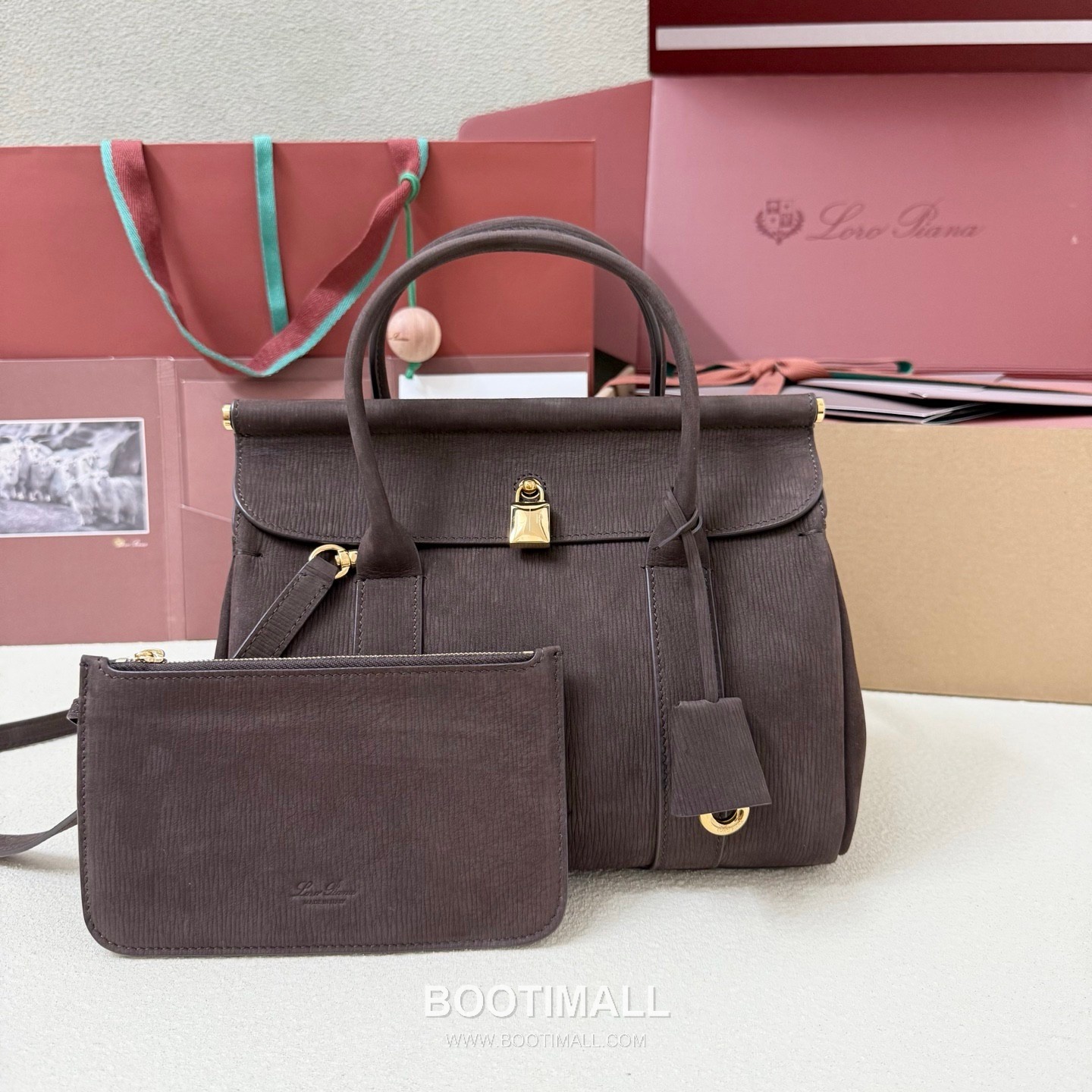 Loro Piana Loom L25 Small Top Handle Bag 로로피아나 룸 L25 스몰 토트백 스웨이드 카프스킨 25cm 2