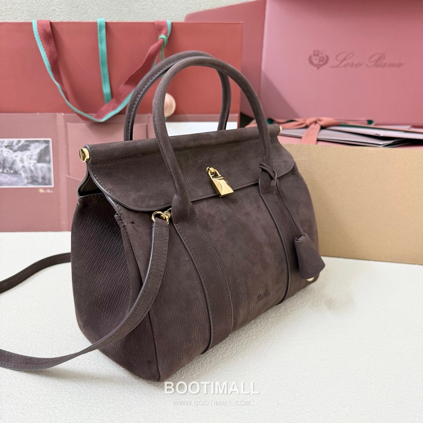 Loro Piana Loom L25 Small Top Handle Bag 로로피아나 룸 L25 스몰 토트백 스웨이드 카프스킨 25cm 3