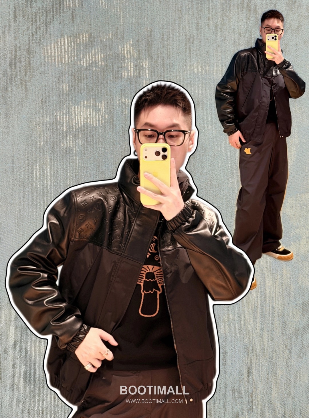 Louis Vuitton Monogram Embossed Mixed Leather Windbreaker Jacket 루이비통 모노그램 엠보싱 믹스드 레더 윈드브레이커 재킷 10